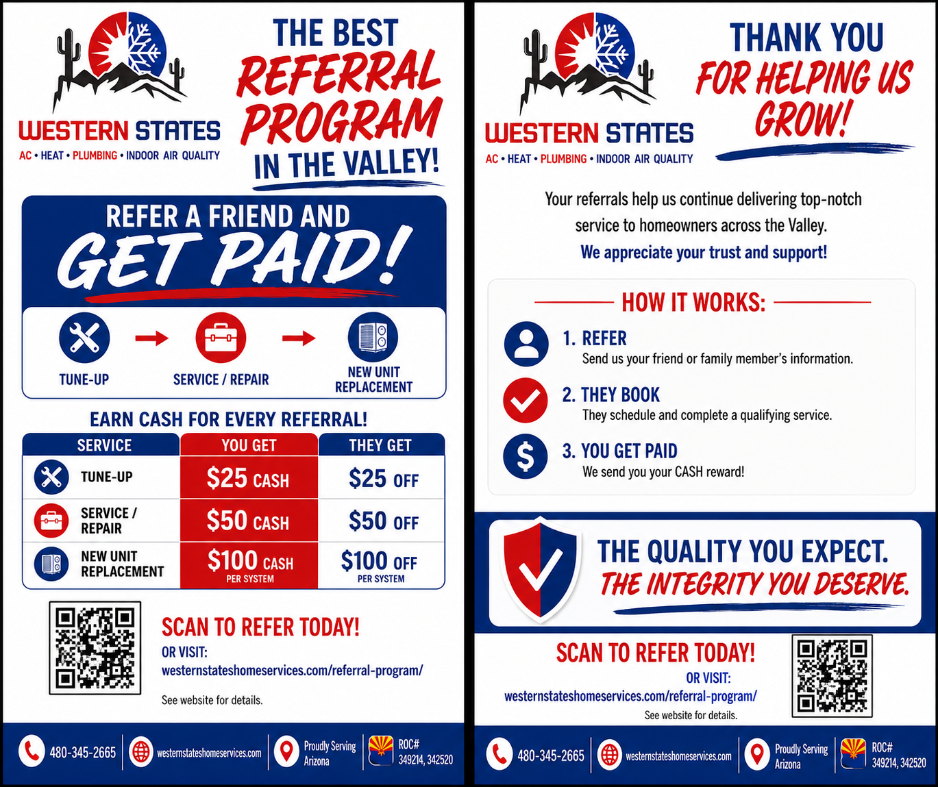 Trust Western States Home Services to reward referrals while delivering the quality and integrity homeowners expect, with easy QR signup.