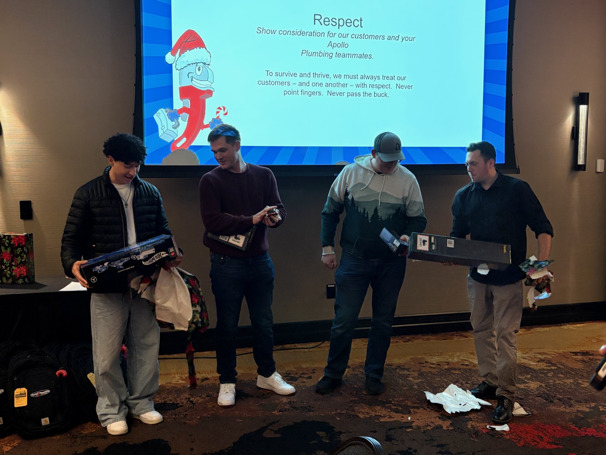 Apollo Plumbing brings joy and respect to the workplace during the holiday season, ensuring team camaraderie and appreciation.