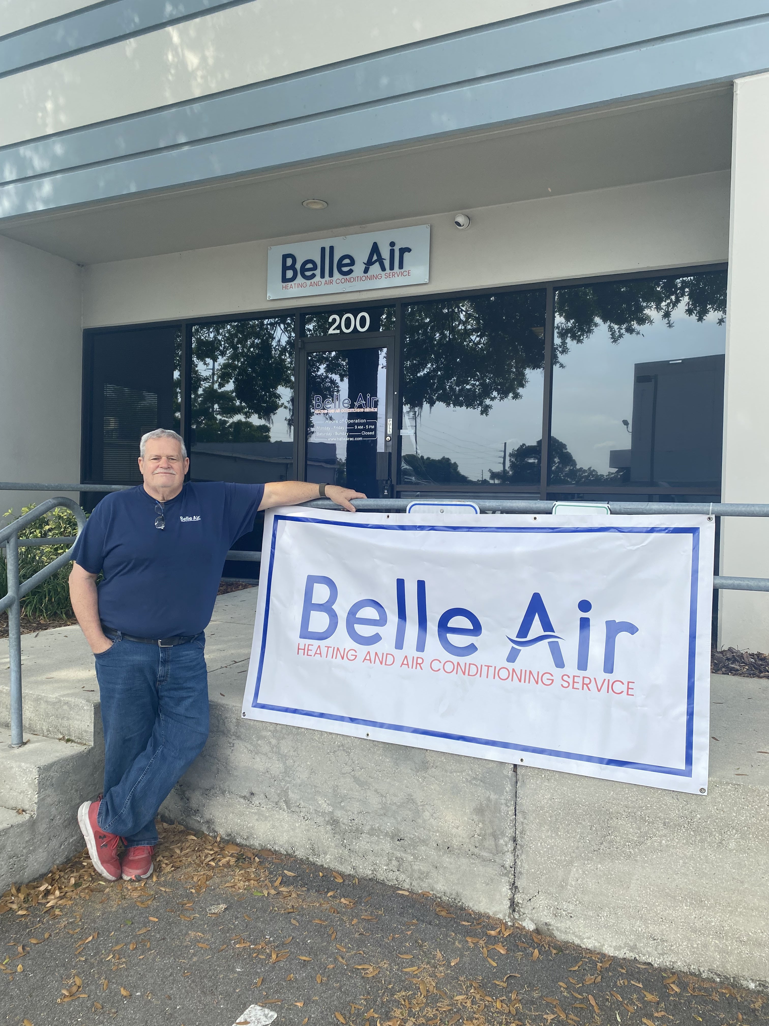 Belle Air proudly showcases its commitment to exceptional heating and air conditioning services with a friendly face at the forefront.
