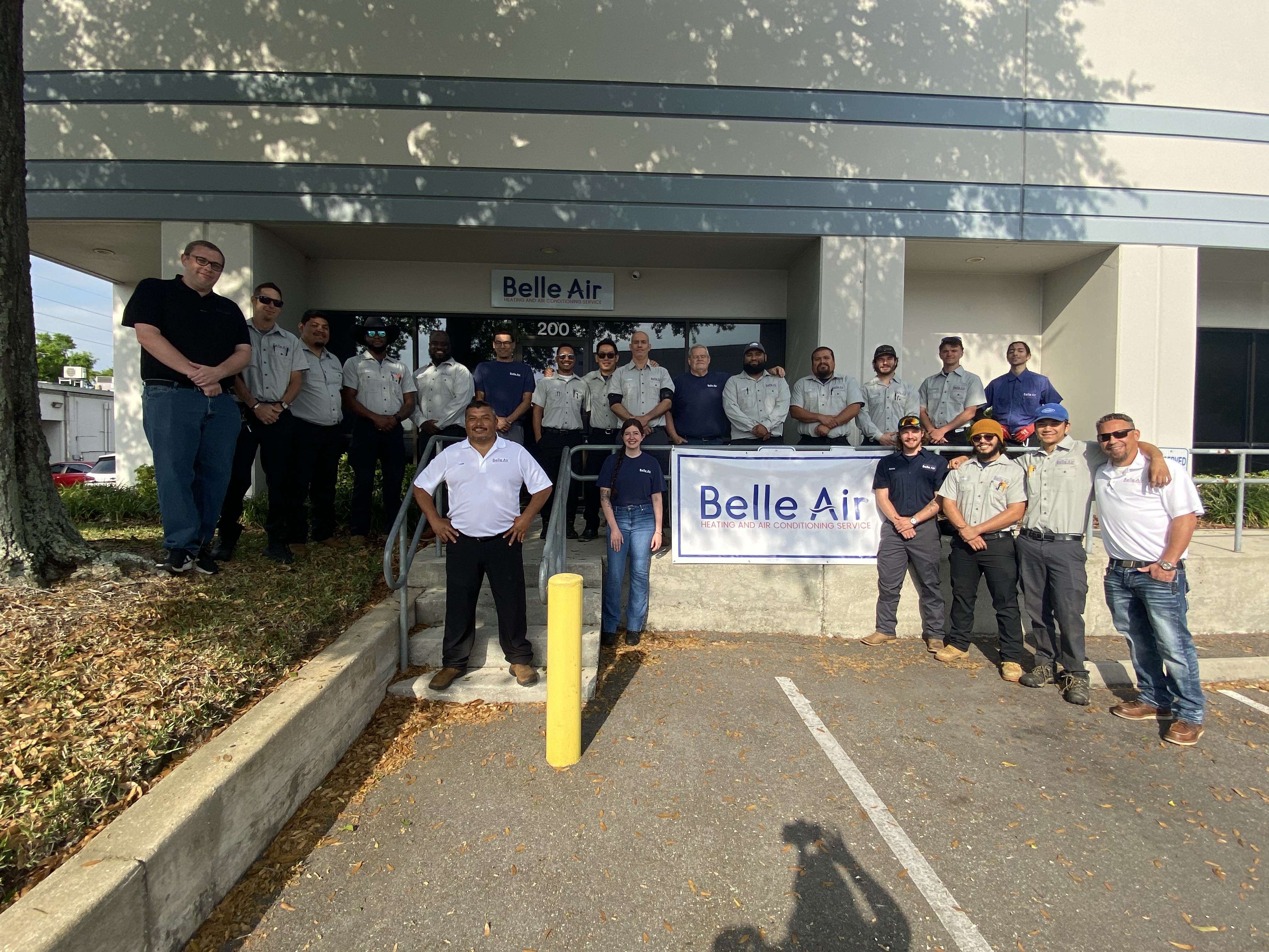 Belle Air exemplifies professionalism and teamwork, showcasing their dedicated staff ready to meet your HVAC needs.