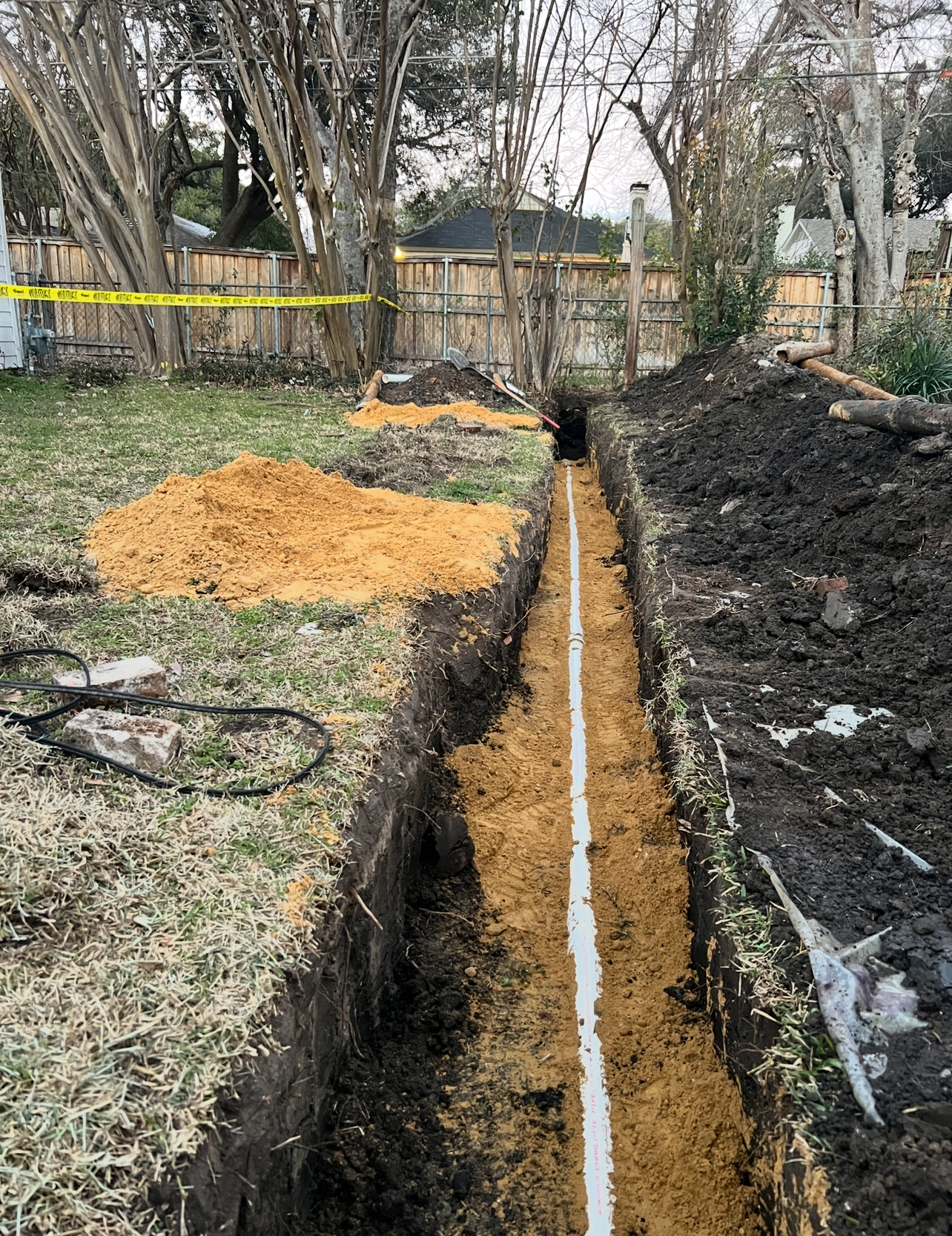 Reliable trenching and pipe bedding show Rise Plumbing Systems' workmanship and respect for your yard, delivering durable, tidy results.