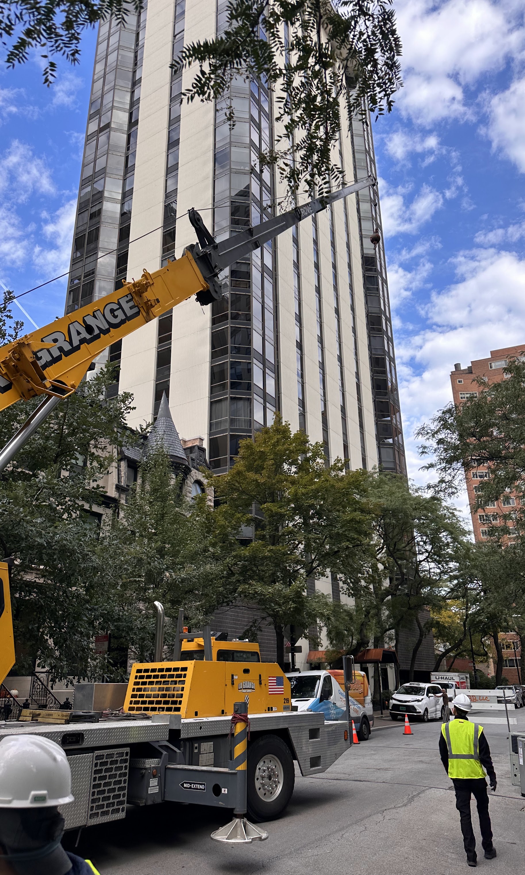 Our team shows reliable, safety-first service on complex high-rise jobs, showcasing Oasis Heating and Cooling's professional approach to every project.