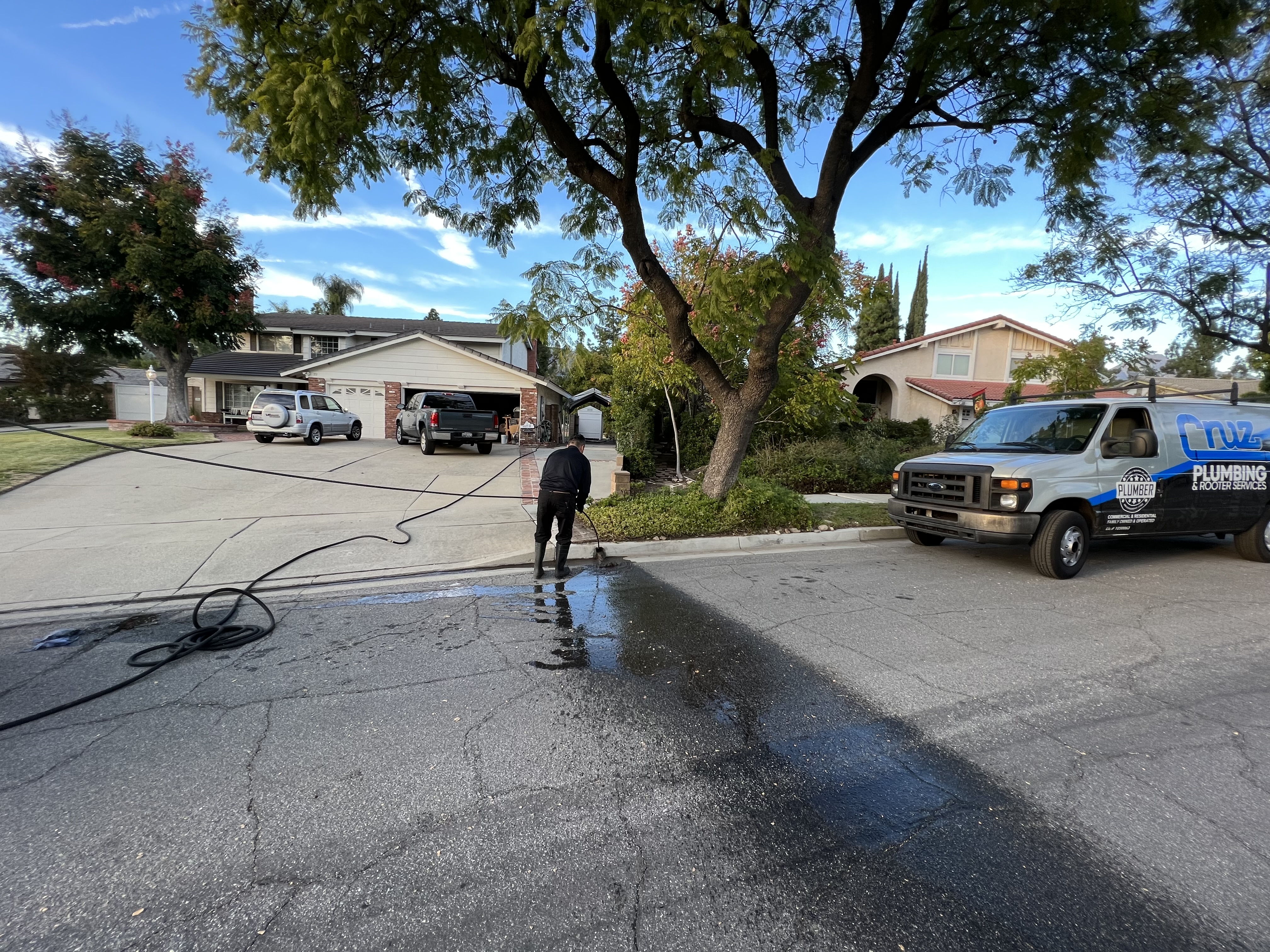 A Cruz Plumbing & Rooter Services technician arrives promptly and performs thorough on-site drain work to protect your home and yard.