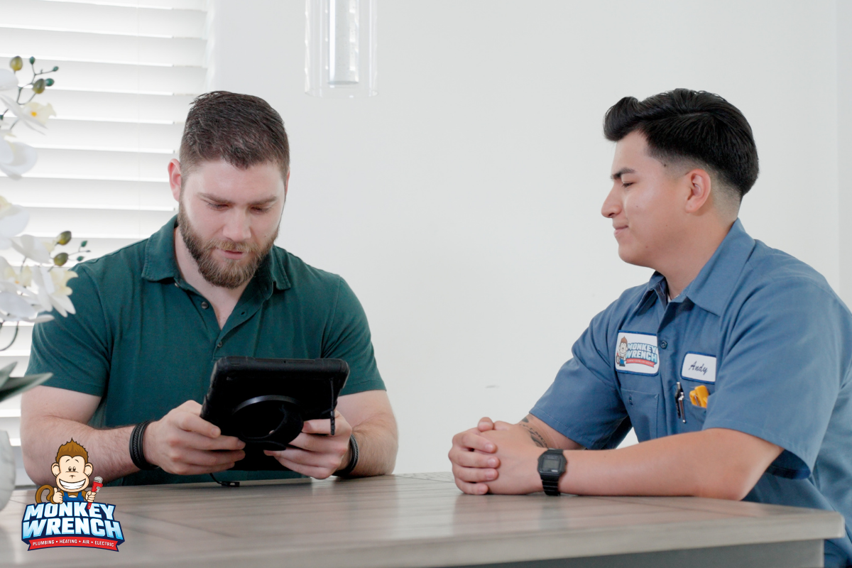 Experience top-notch service with Monkey Wrench Plumbing, Heating, Air & Electric, where professionalism meets customer satisfaction.