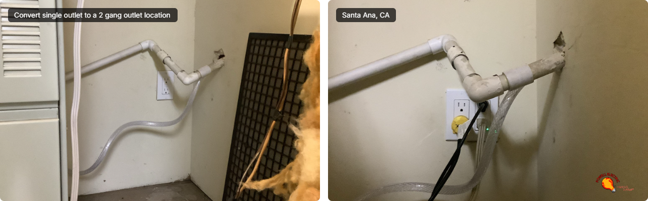 Powell Electric ensures safe, professional outlet placement near laundry hookups, improving function and homeowner peace of mind.