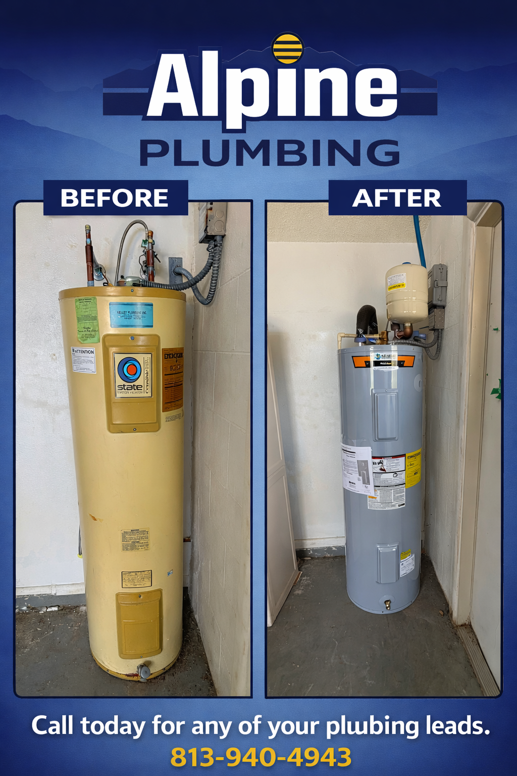 Upgrade to efficient water heating solutions with Alpine Plumbing, where impressive transformations are made easy. Call us today!