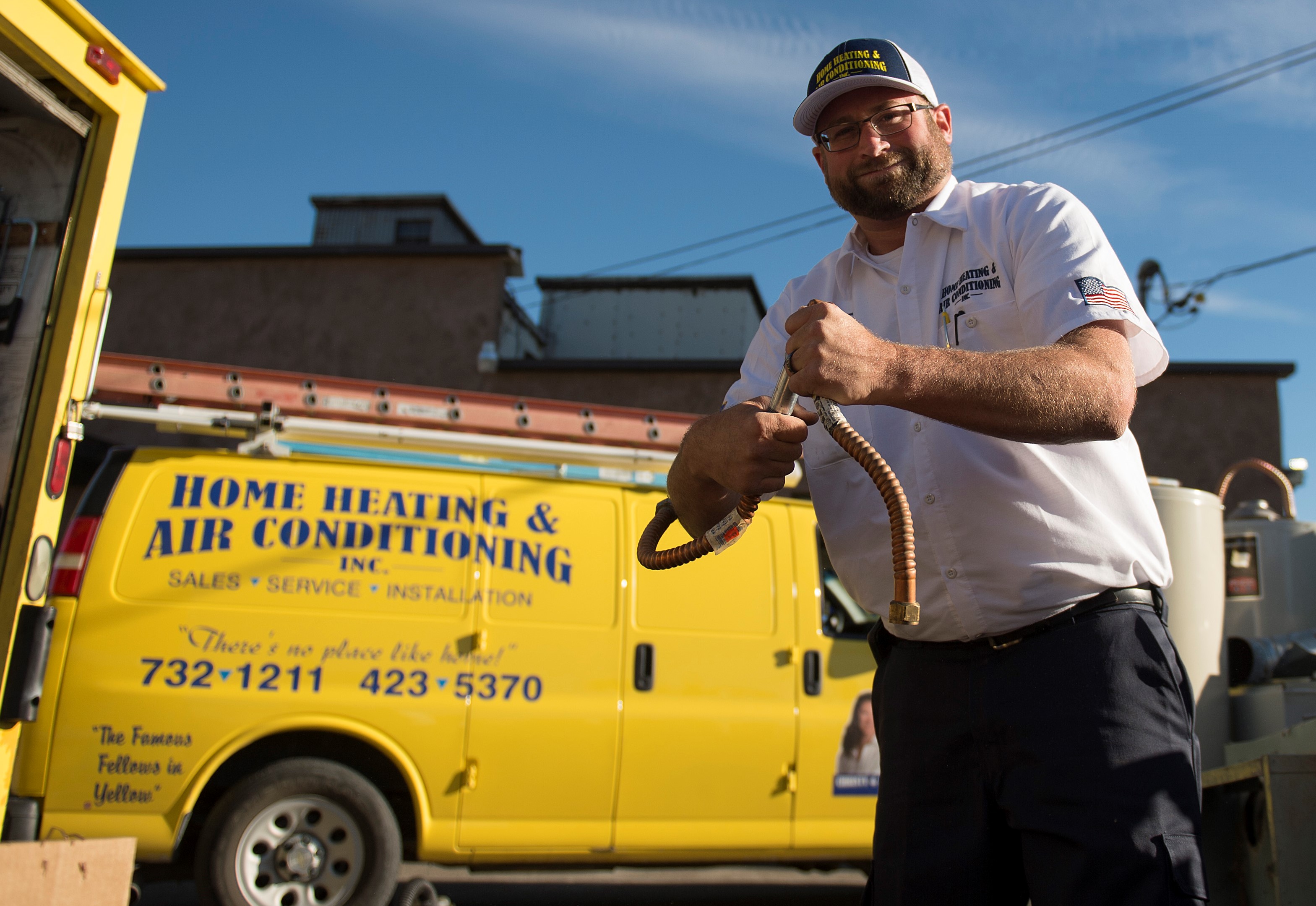 Friendly, professional service you can trust, Home Heating & Air Conditioning delivers skilled HVAC care with a spotless, branded service van.