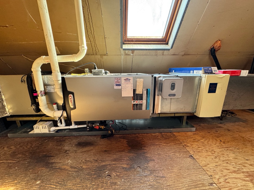 Reliable attic installation and careful workmanship by Boehmer Heating & Cooling deliver efficient performance and easy service access for homeowners.