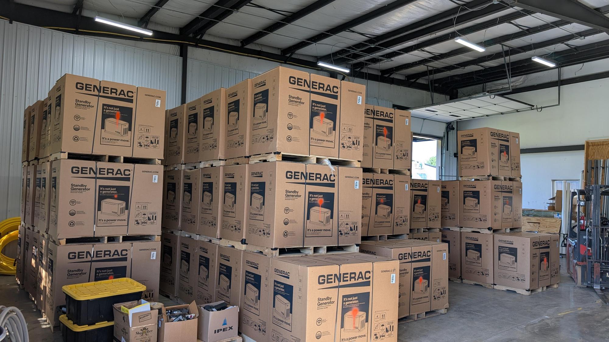 Bob Garrett Services stocks a wide array of Generac standby generators, showcasing our commitment to quality and readiness to serve your needs.