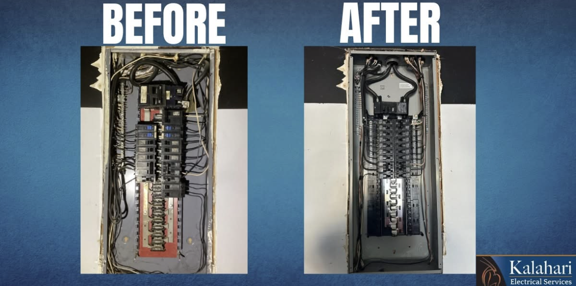 Trust Kalahari Electrical Services to transform messy panels into neat, code-conscious electrical upgrades that prioritize safety and reliability.