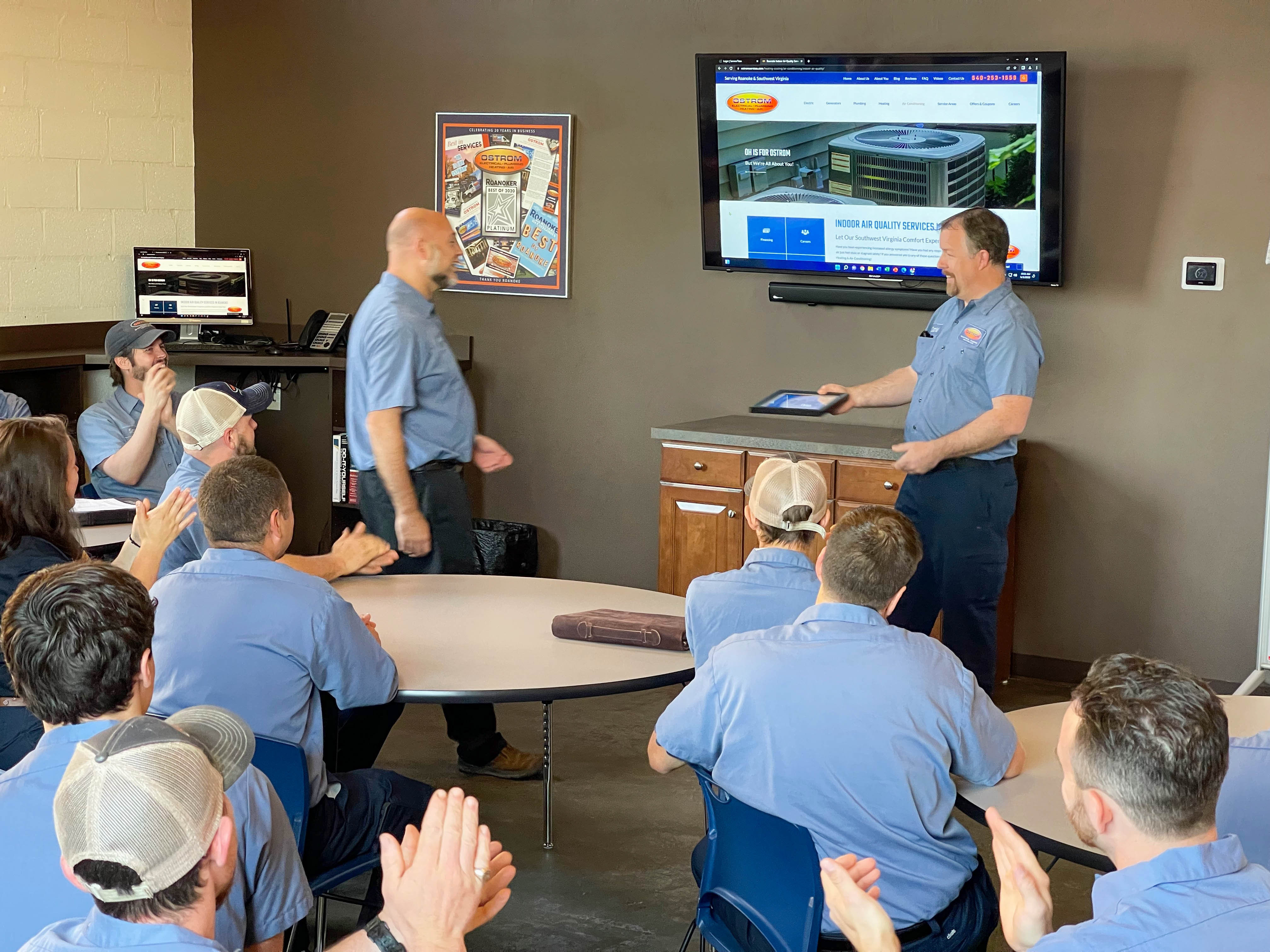 Ostrom Electrical Plumbing Heating & Air Conditioning showcases its commitment to quality and professionalism through continuous employee training.