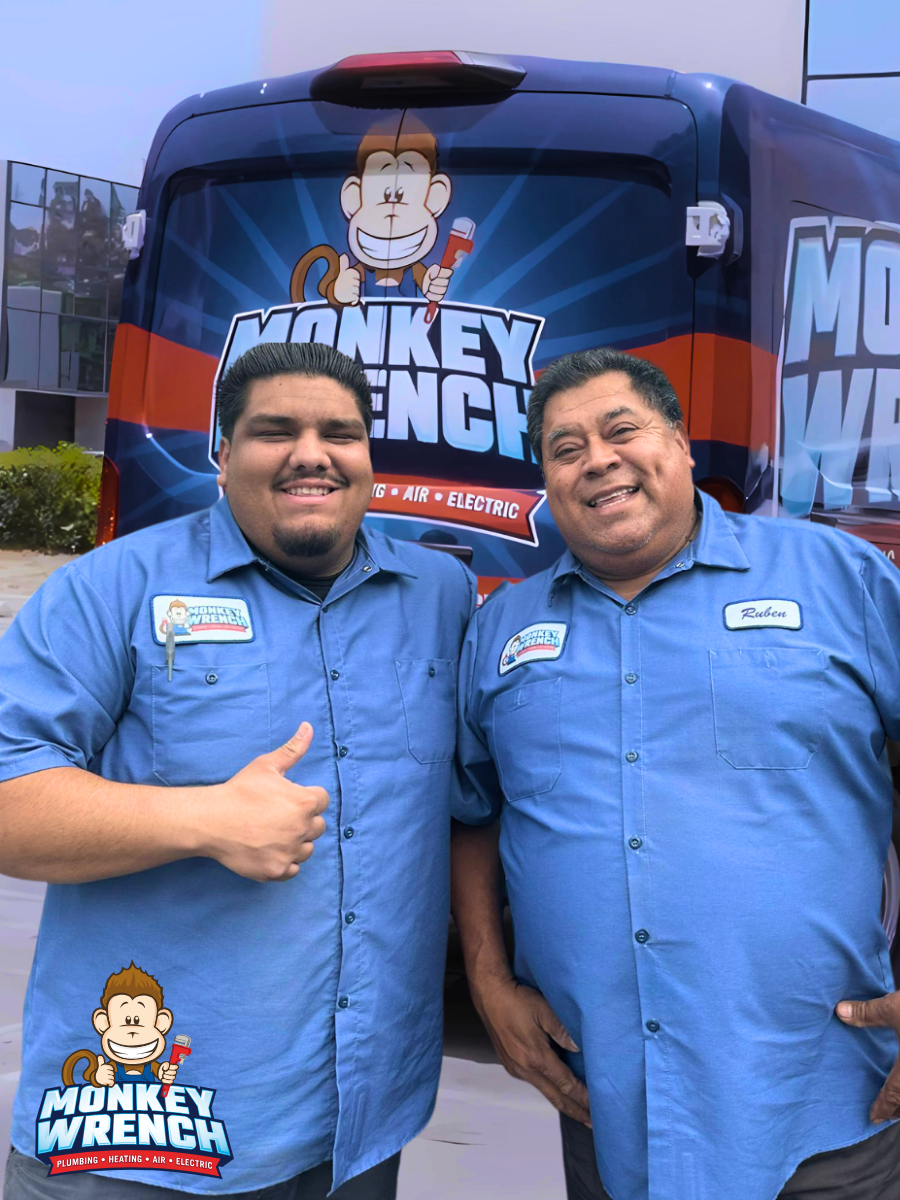 Choose Monkey Wrench for reliable and professional plumbing, heating, air, and electric services delivered with a smile.