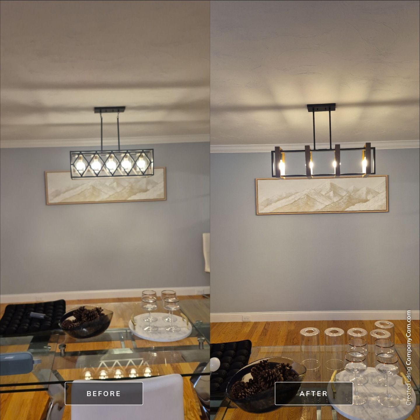 Witness the transformation with Castle Electric Inc. - Enhancing spaces with quality lighting installations.