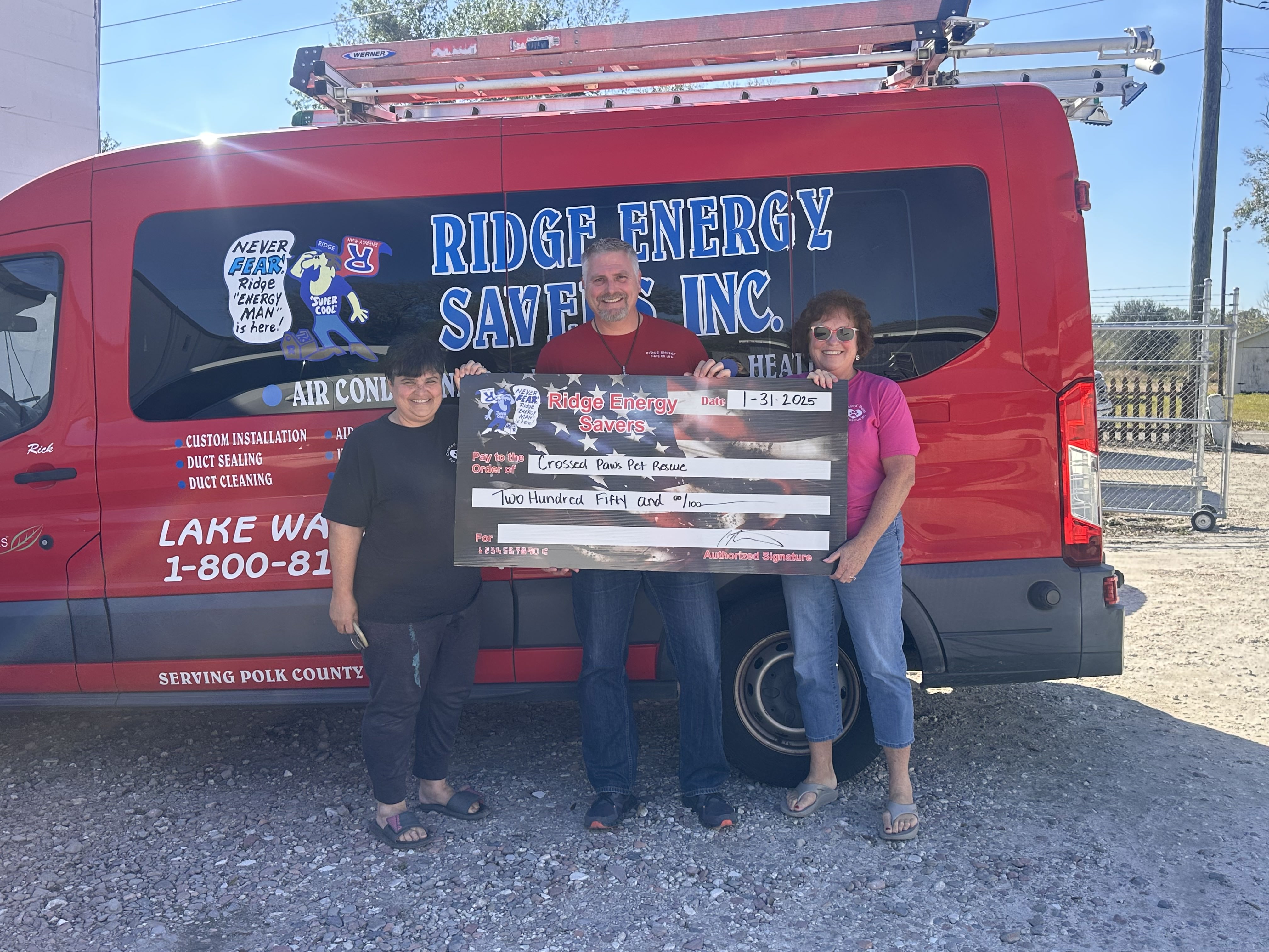 Ridge Energy Savers Inc. Heating & Air Conditioning proudly supports local initiatives with their recent contribution, showcasing their commitment to community and excellence in service.