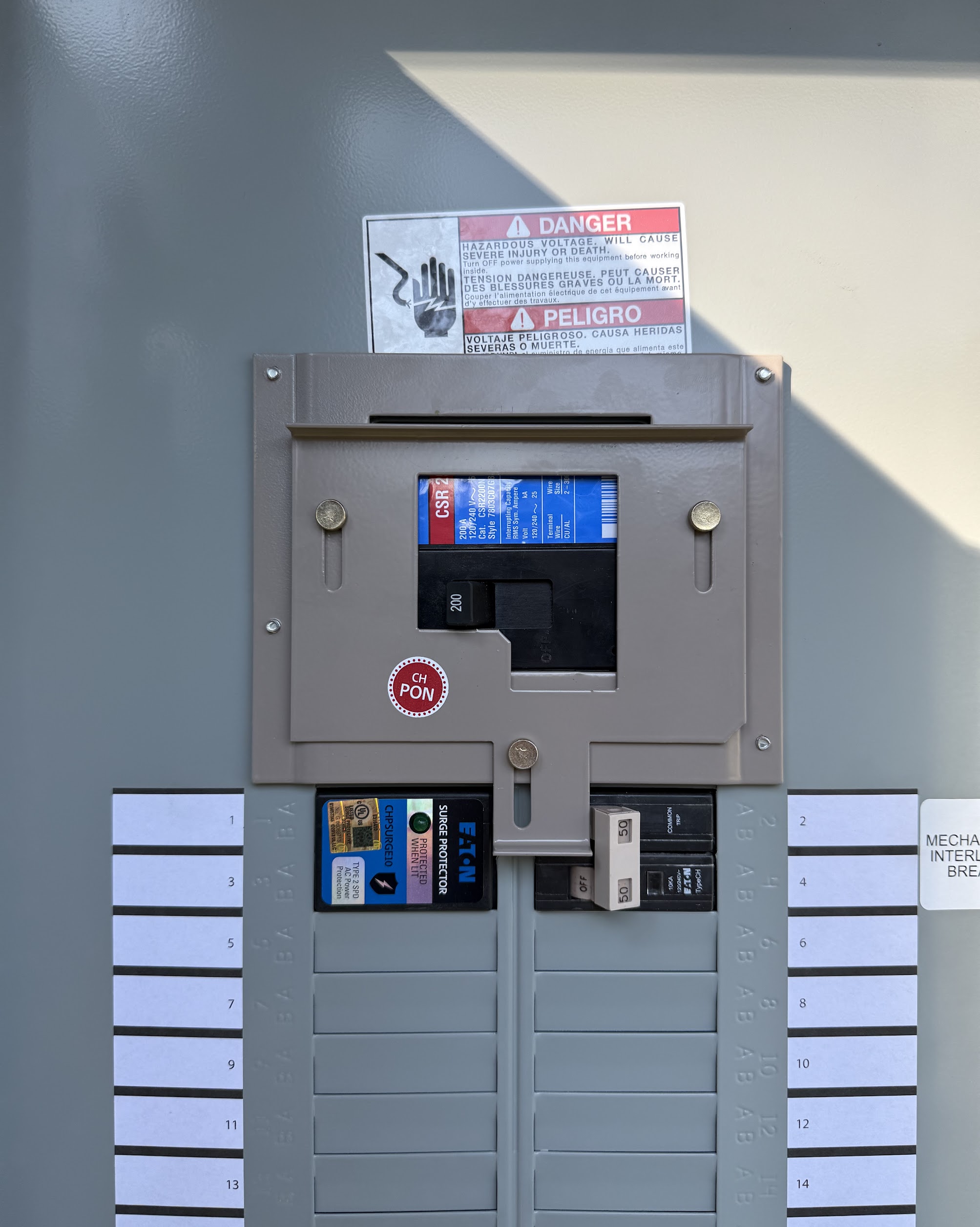 Clean, professionally installed electrical panels show the care and safety Abacus Plumbing, Air Conditioning & Electrical brings to every job.