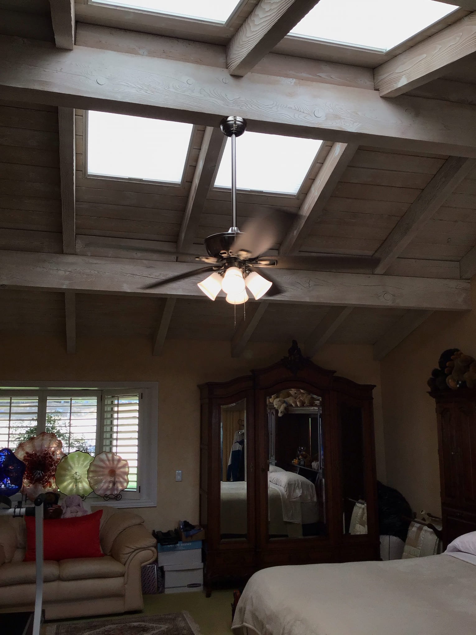 Bright skylights and a smoothly operating ceiling fan show Powell Electric’s dependable craftsmanship and care for comfortable home living.