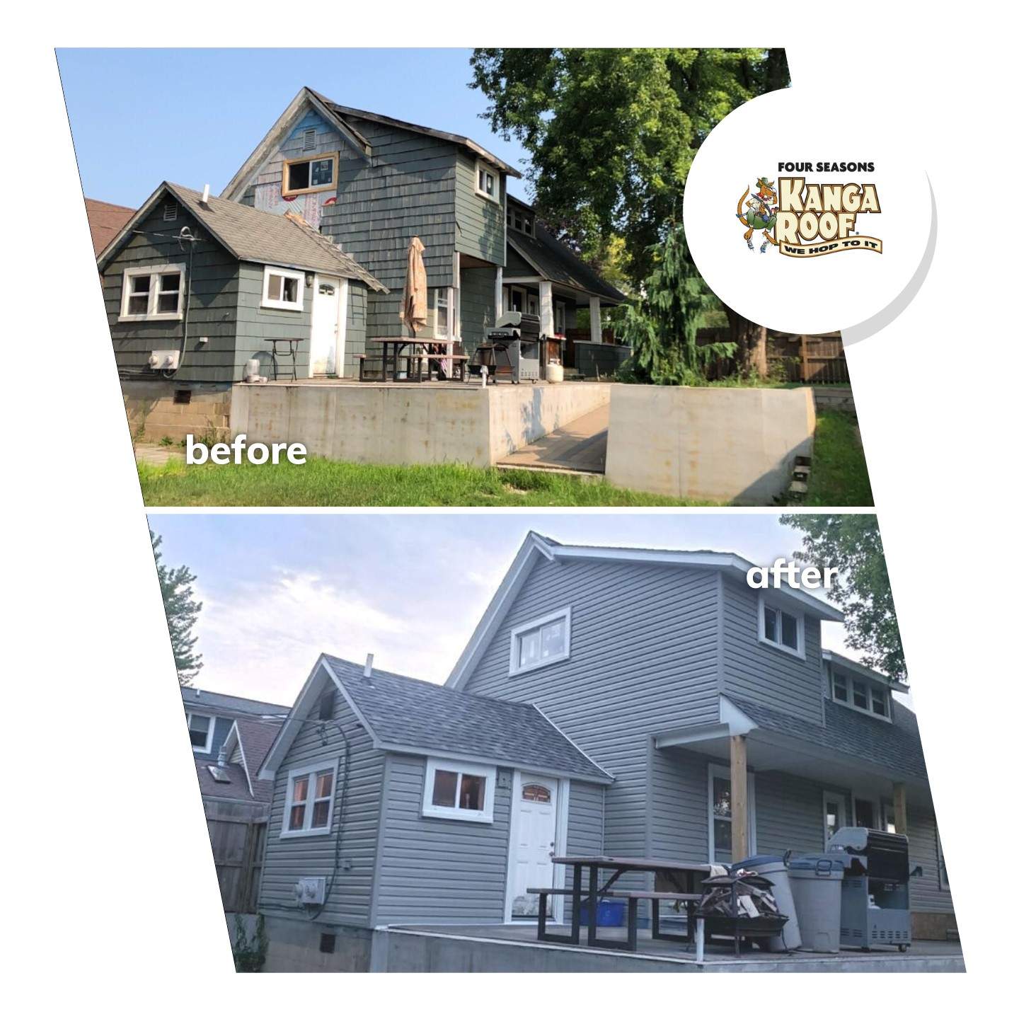 Transform your home with Four Seasons Kanga Roof's expert siding and roofing services.