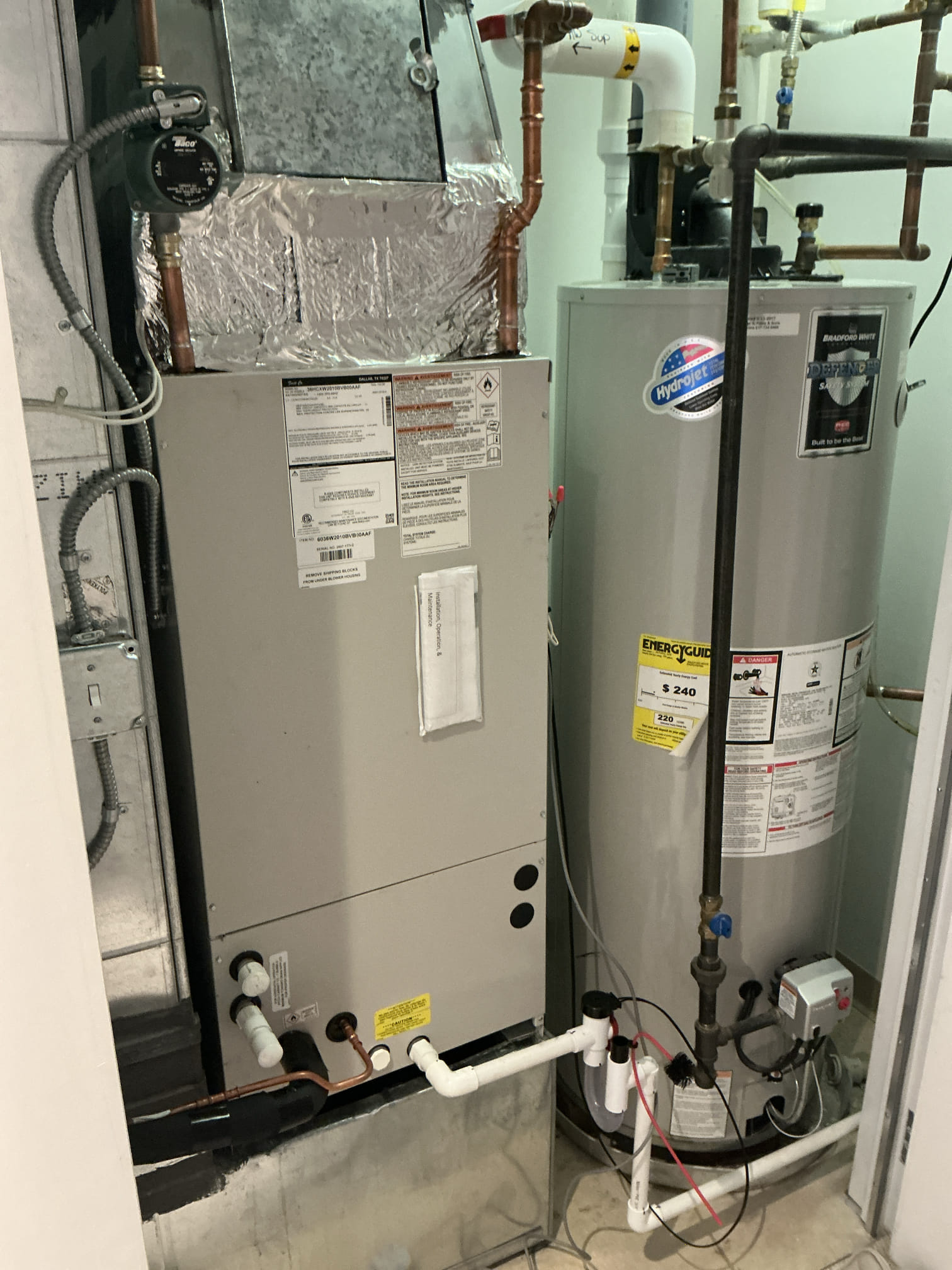 Clean, professional installation shows the care Akian Plumbing, Heating, Cooling & Electric brings to HVAC and water heater service.