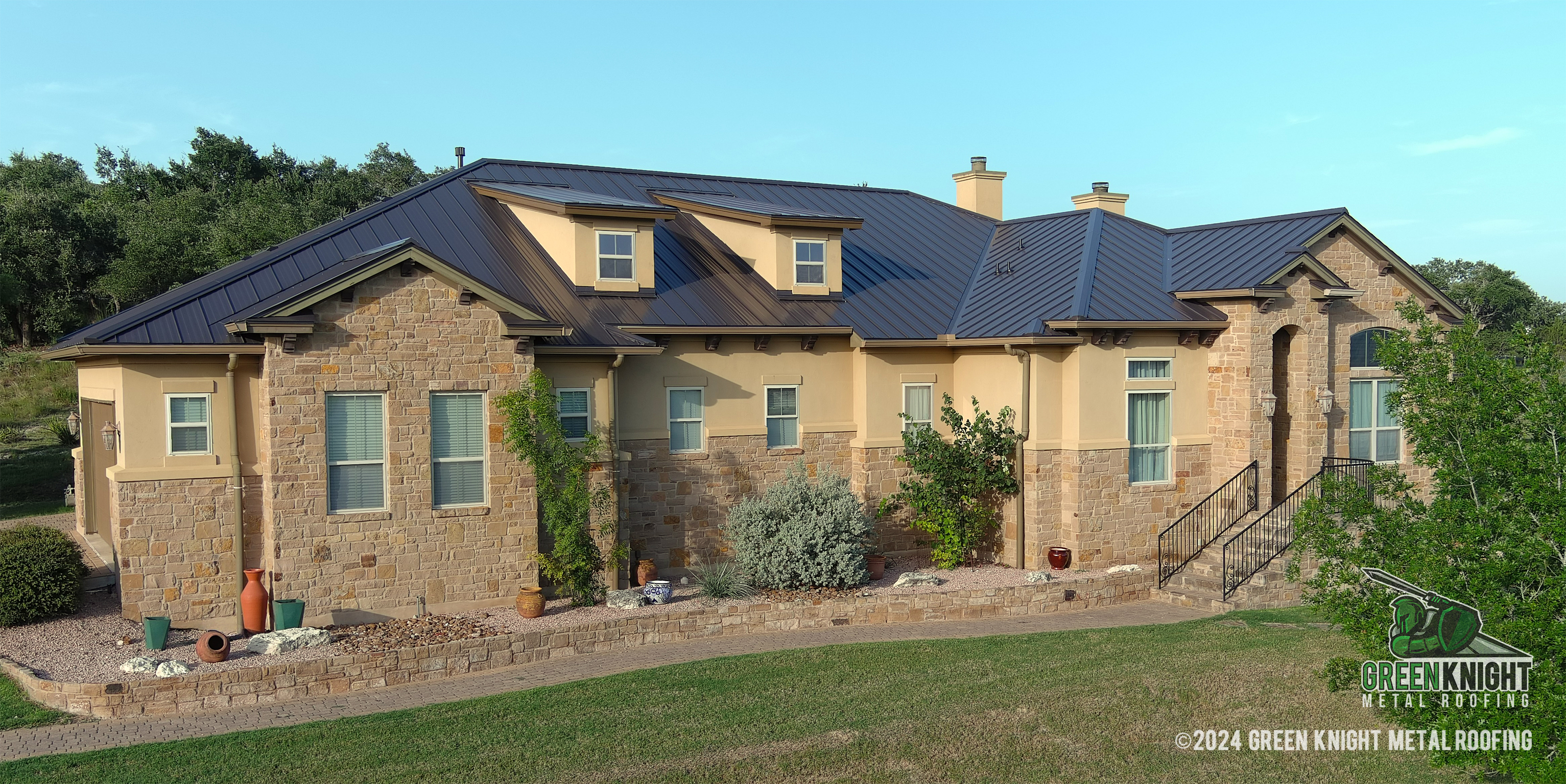 Experience the ultimate in durability and style with Green Knight® Metal Roofing, where your home meets the elegance of expertly crafted metal roofing systems.