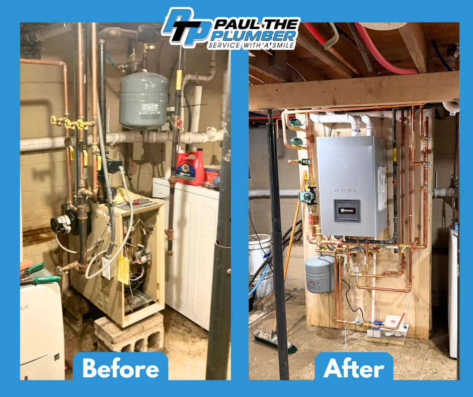 A tidy, durable boiler upgrade by Paul The Plumber shows expert craftsmanship and improved efficiency for your home's heating system.