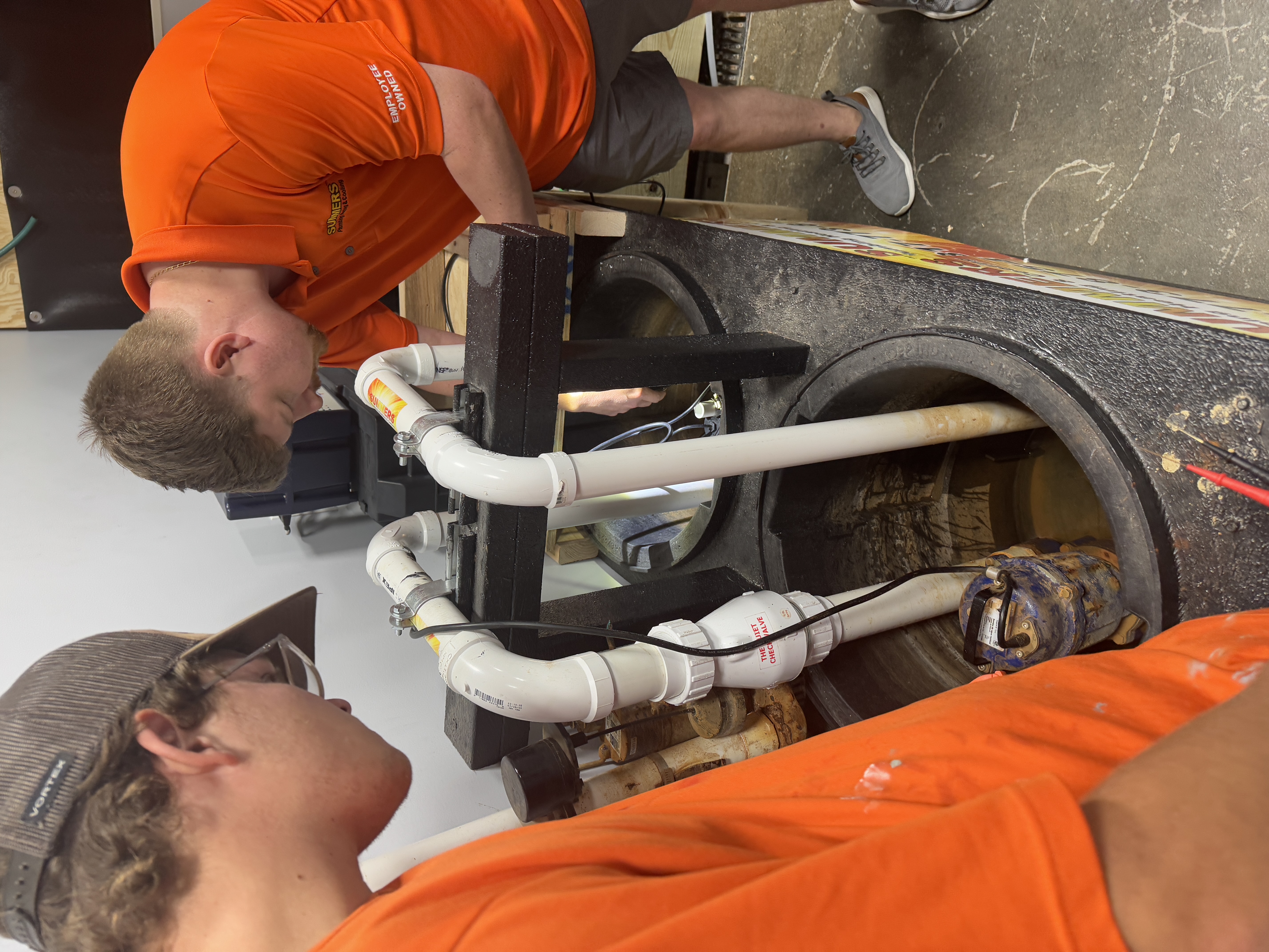 Reliable and professional sump pump services by Summers Plumbing Heating & Cooling.