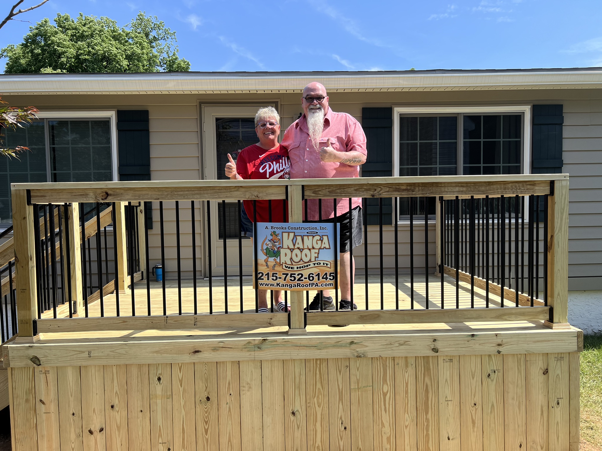 A. Brooks Construction, Inc. Kanga Roof delivers excellent roofing and decking solutions with a smile!