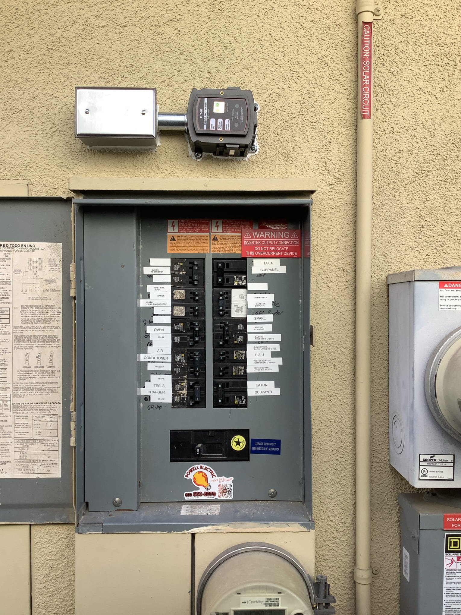 Powell Electric shows careful, code-conscious electrical work with clear labeling and surge protection for lasting safety.