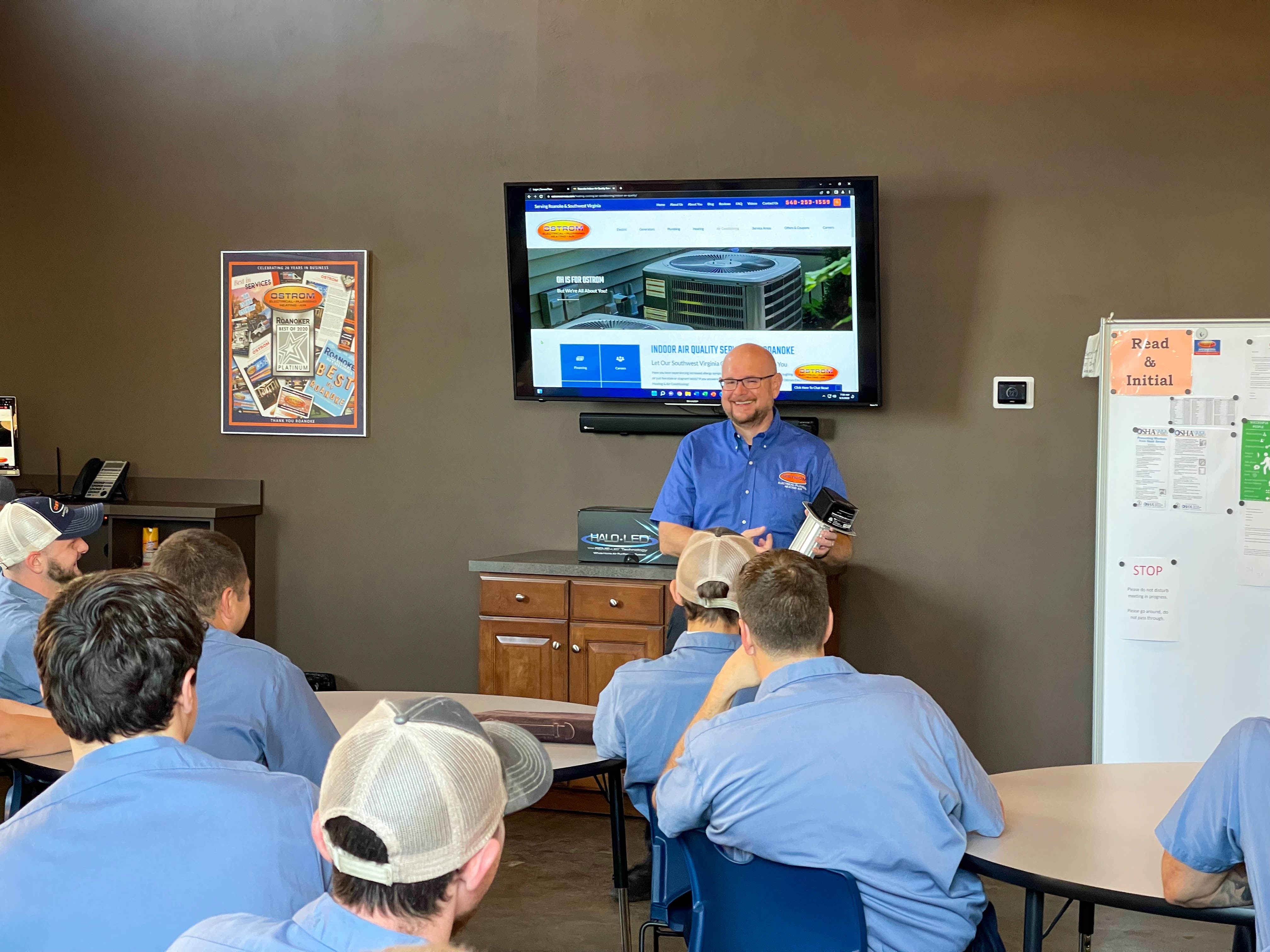 At Ostrom Electrical Plumbing Heating & Air Conditioning, we prioritize training and development to ensure top-notch service for our customers.