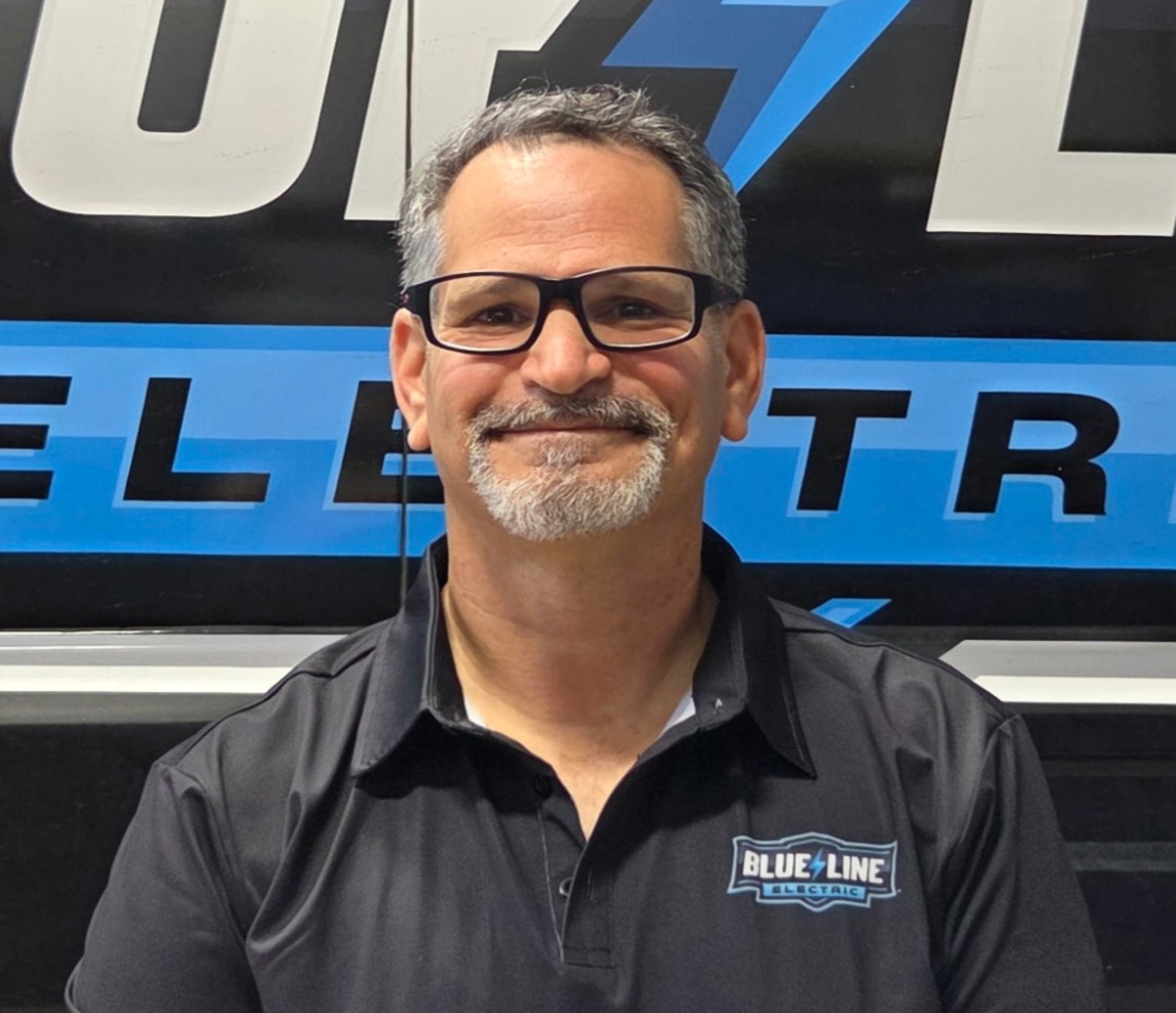 Experience professional and friendly service with Blue Line Electric, dedicated to excellence in every project.