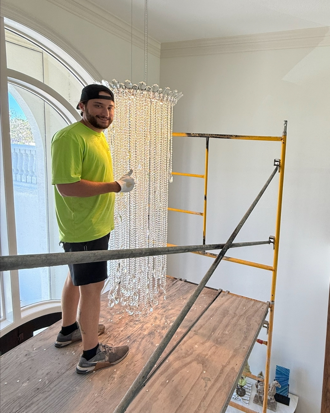 Experience the elegance of expert chandelier installations with Luminous Electric, where professionalism meets a personal touch.