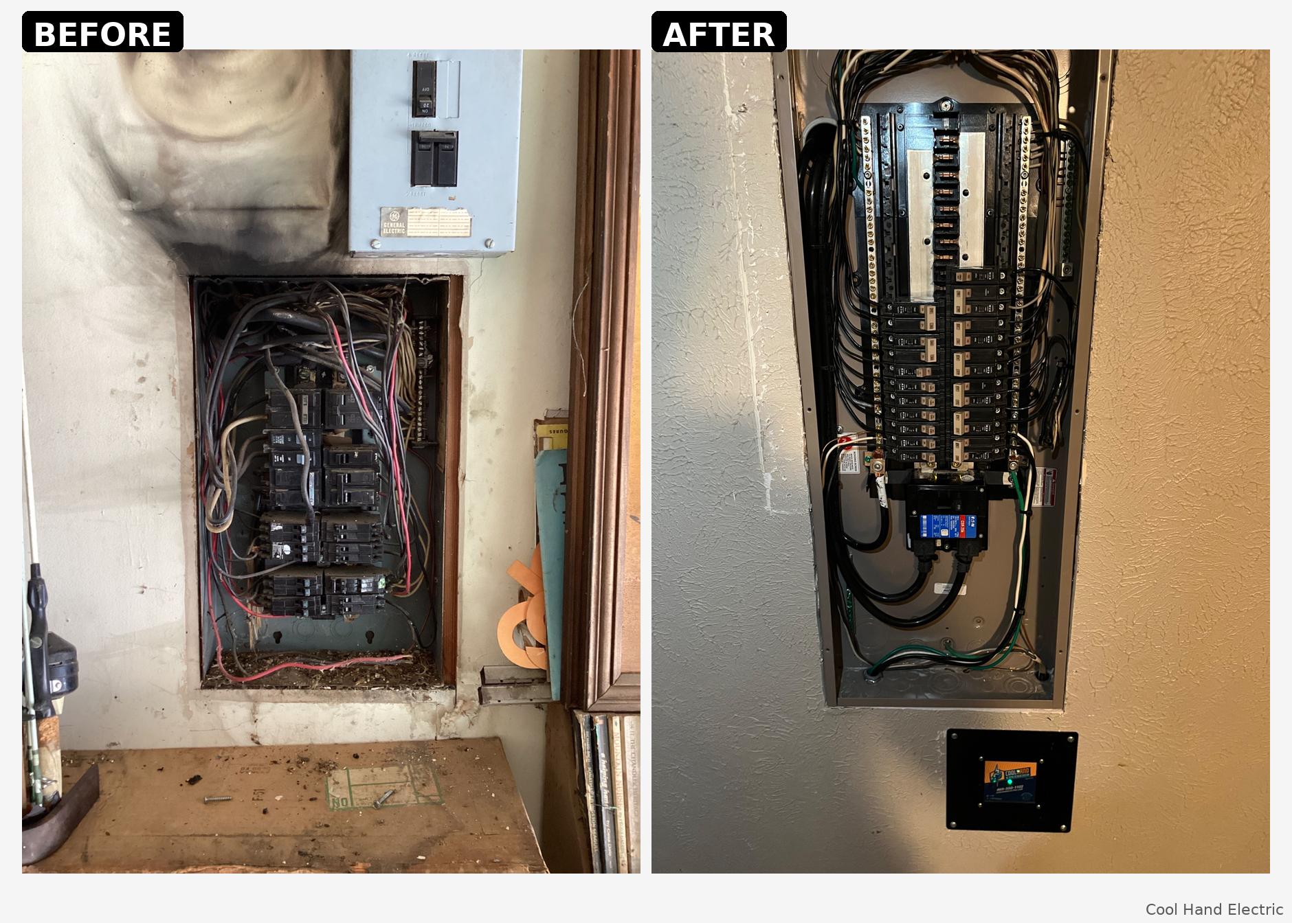 Cool Hand Electric transforms your outdated and unsafe electrical panel into a modern and reliable system, ensuring your home is both safe and functional.