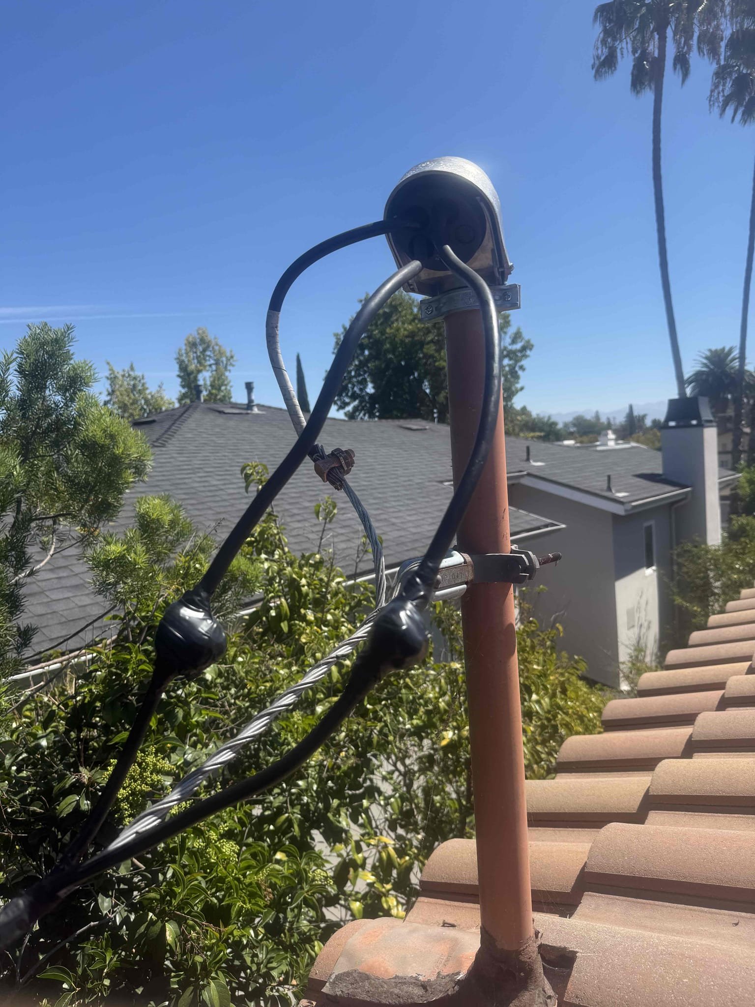 Powell Electric shows dependable rooftop service work with tidy connections and clear attention to safety for homeowners.