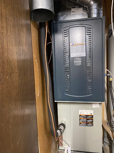 A clean, professionally installed air handler showcases reliable comfort and workmanship from AccuTemp Heating & Air Conditioning.