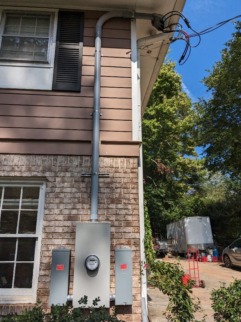 Aardvark Electric, Inc. shows dependable craftsmanship with neatly installed meter and conduit, delivering safe, professional residential service.