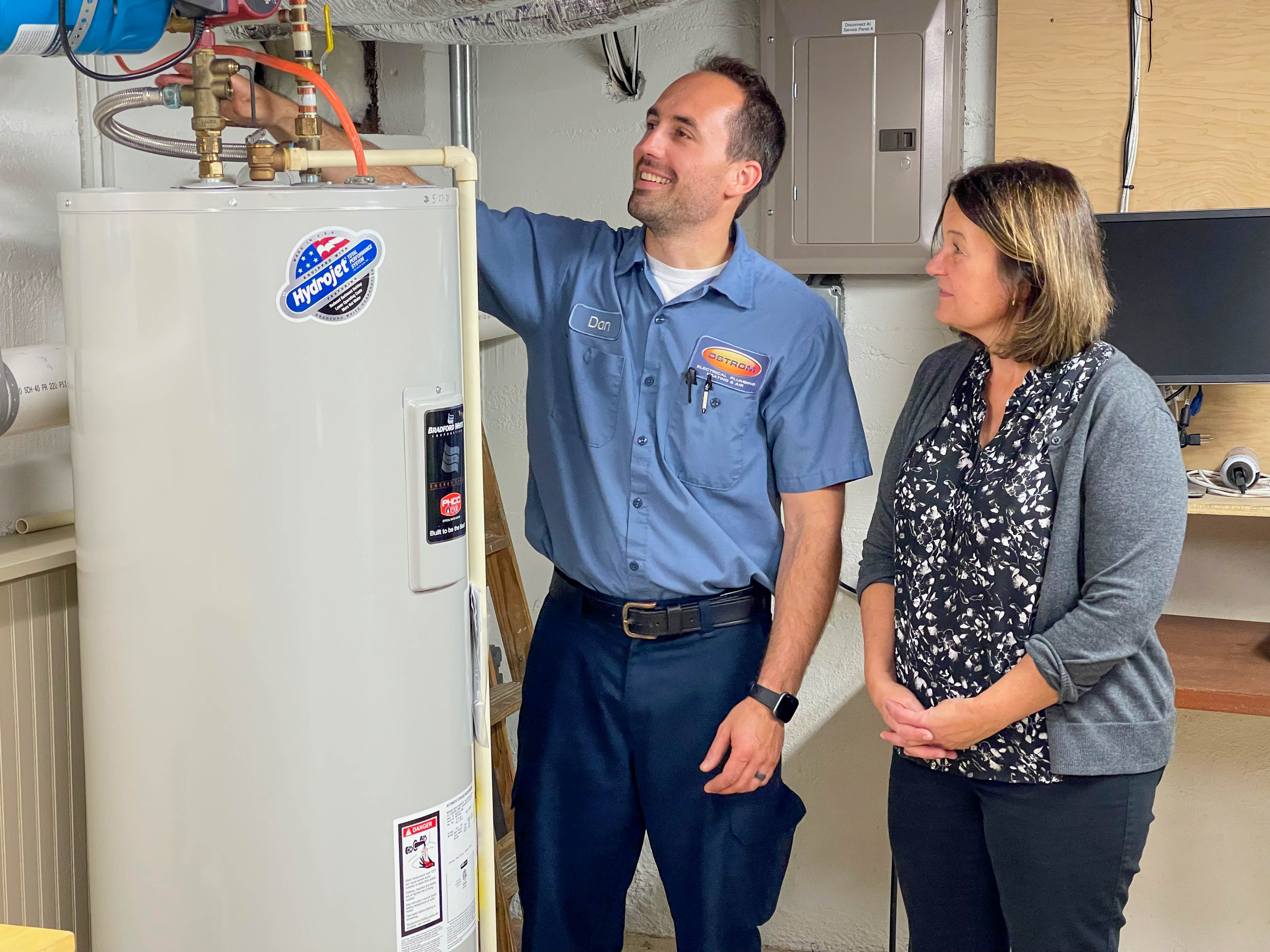 Experience top-notch water heater services with Ostrom Electrical Plumbing Heating & Air Conditioning, where expert solutions meet superior customer care.
