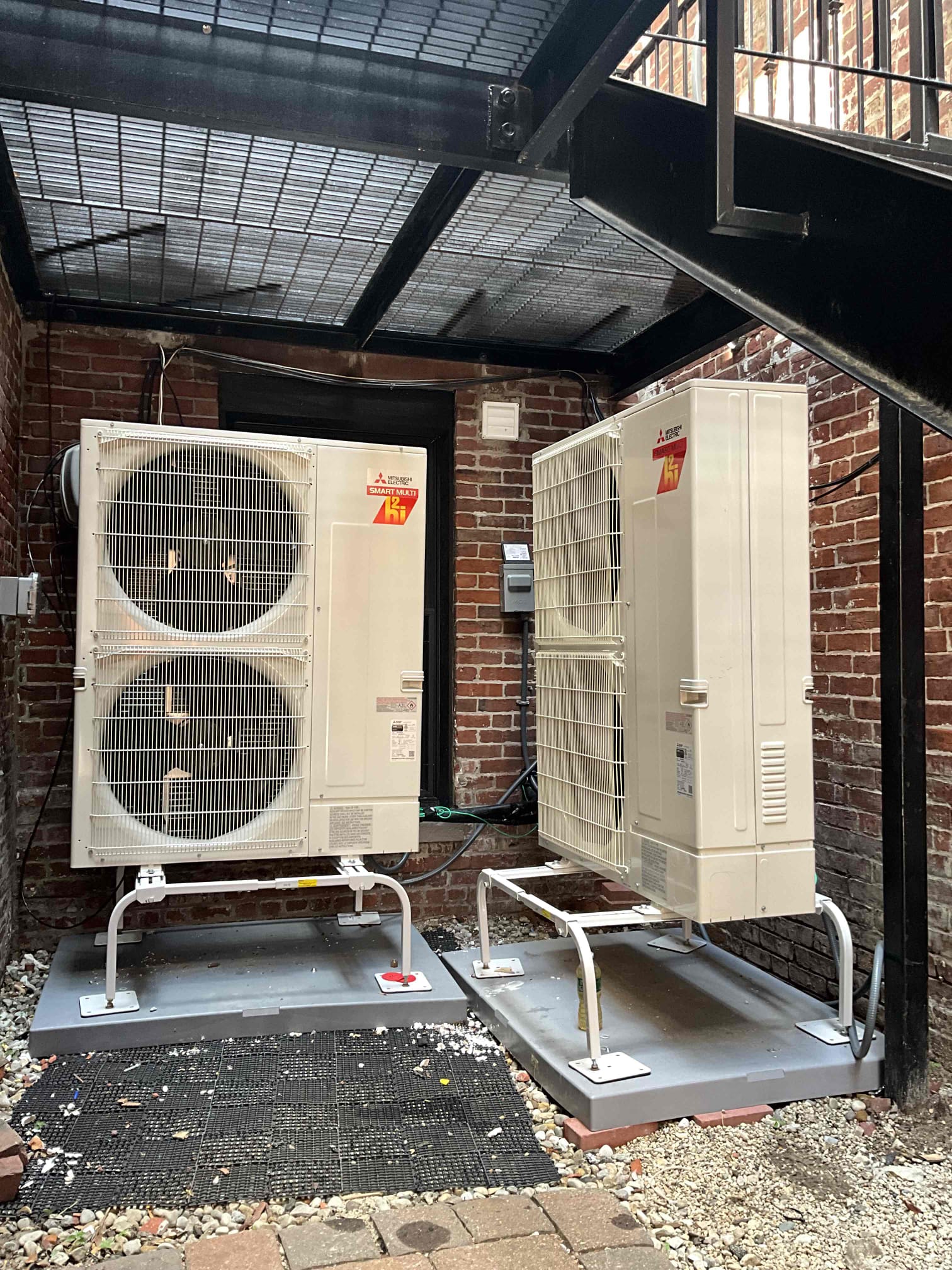 Akian Plumbing, Heating, Cooling & Electric professionally installed high-efficiency Mitsubishi outdoor units, delivering reliable comfort and long-term value.