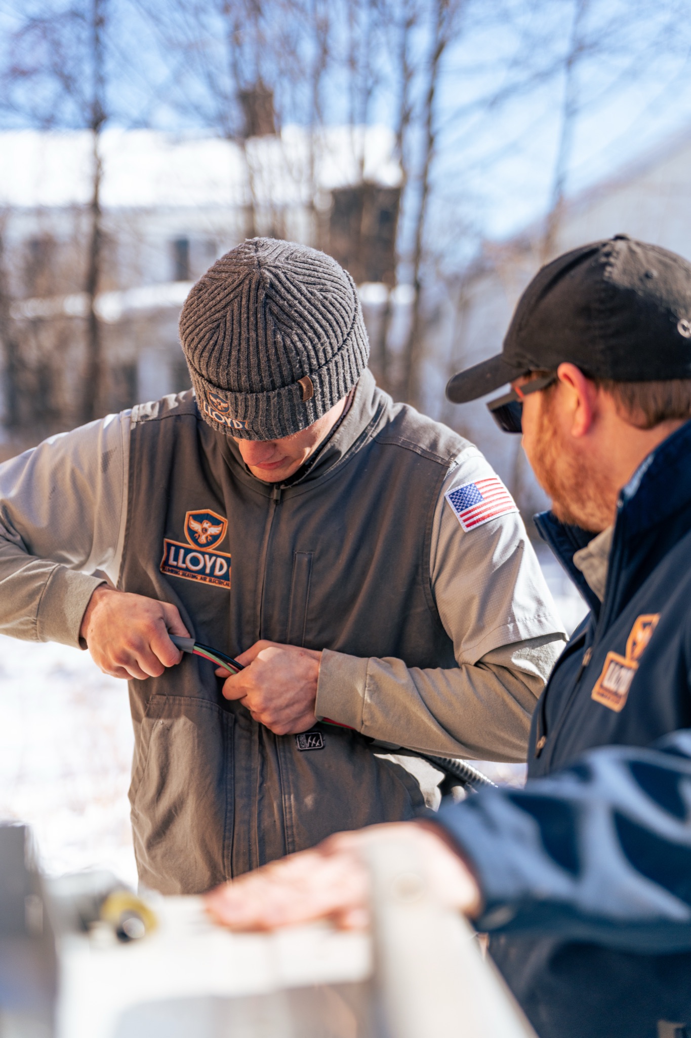 Skilled technicians from Lloyd Plumbing, Heating, Air, Electrical deliver professional, reliable service on-site even in cold weather conditions.