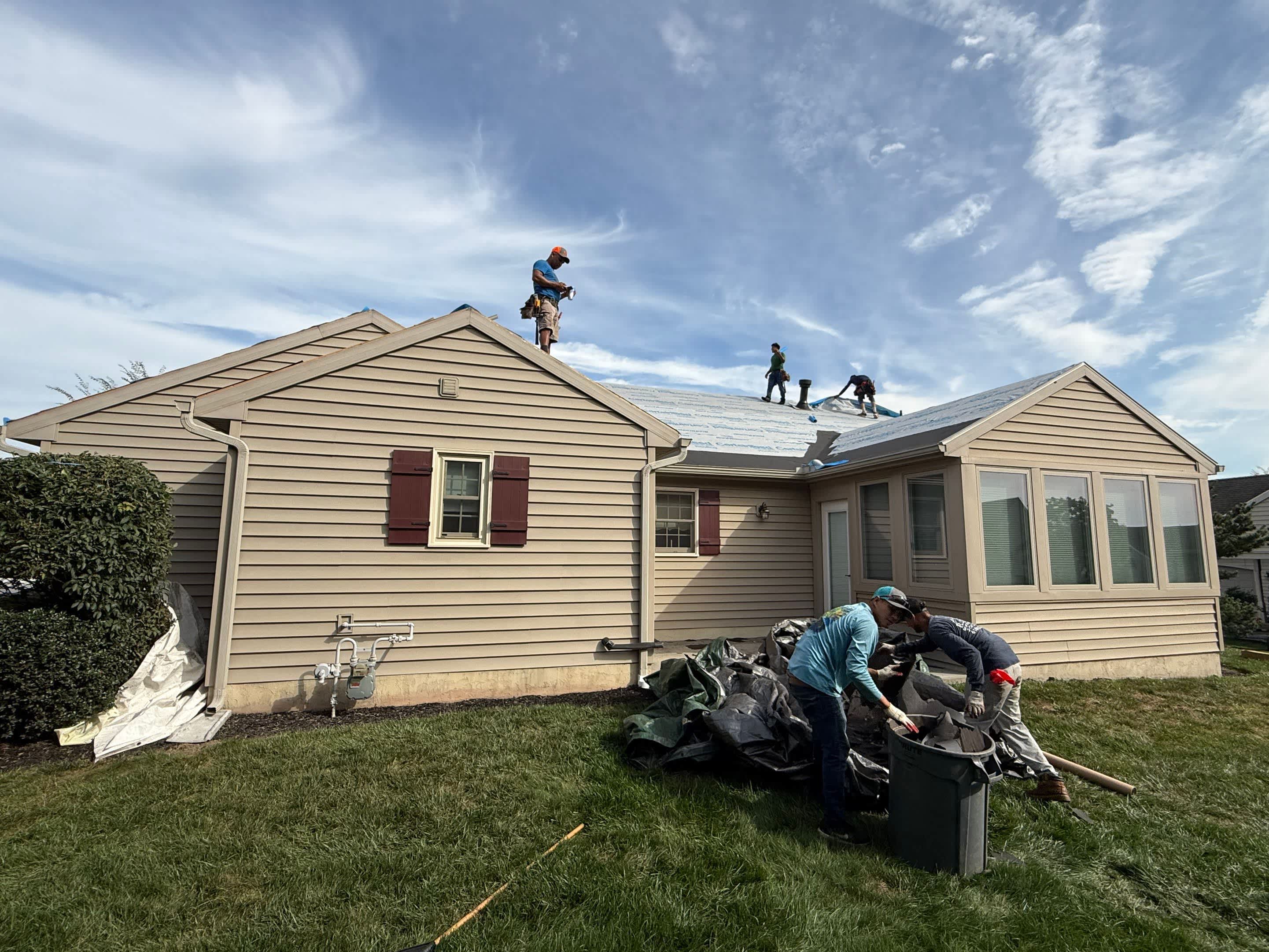 Skilled teams from Mosaic Roofing & Exteriors restore roofs efficiently while keeping the jobsite tidy, demonstrating craftsmanship and care.