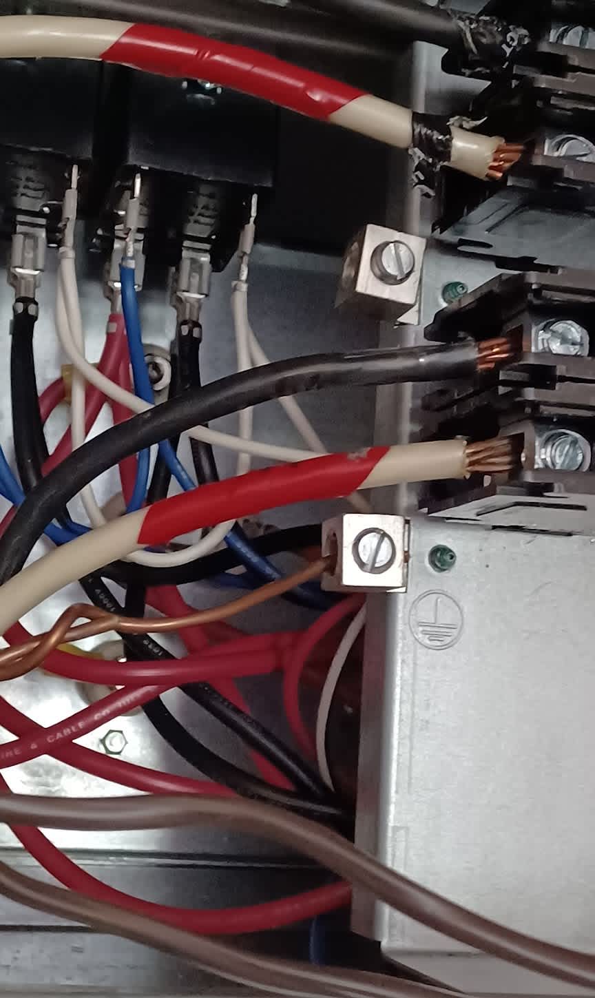 Clean, secure terminal work showcases the reliable craftsmanship customers expect from Abacus Plumbing, Air Conditioning, & Electrical.