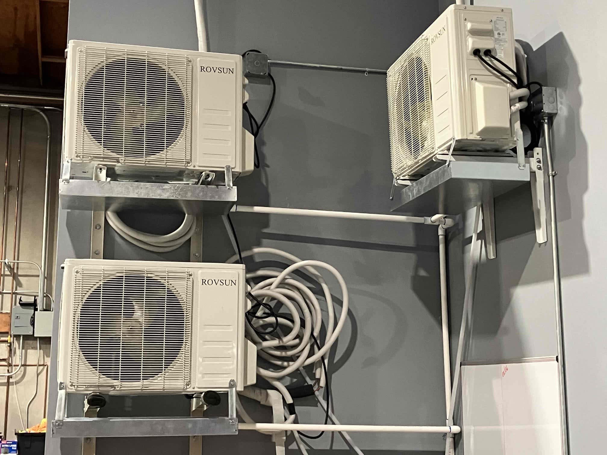 Professional, tidy mini-split installations showcase Magic Plumbing Heating & Cooling's reliable craftsmanship and attention to long-lasting performance.