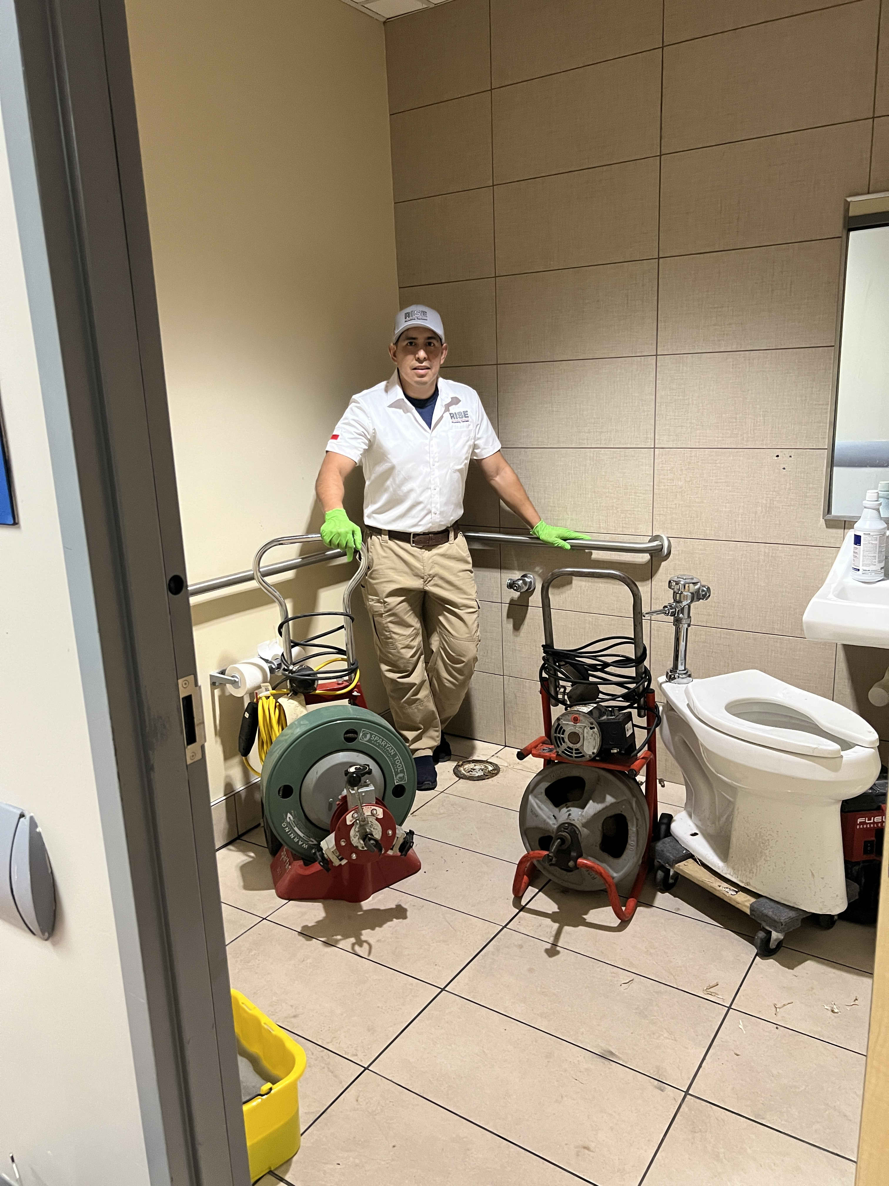 Skilled technicians from Rise Plumbing Systems deliver reliable restroom plumbing repairs with care and clear attention to cleanliness and safety.