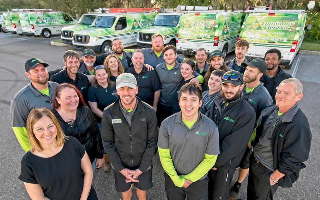 Luminous Electric's team stands united and ready to deliver top-notch service.