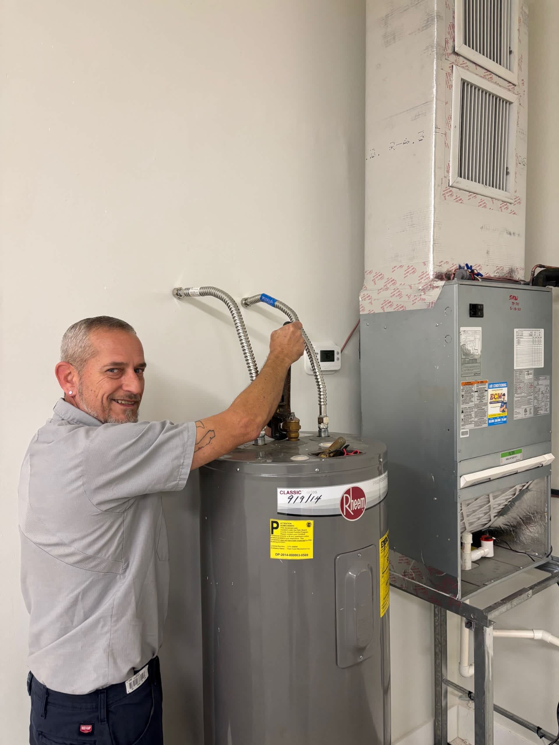ECM Air Conditioning ensures top-notch water heater installation with our skilled technicians, providing you with efficient and reliable service.