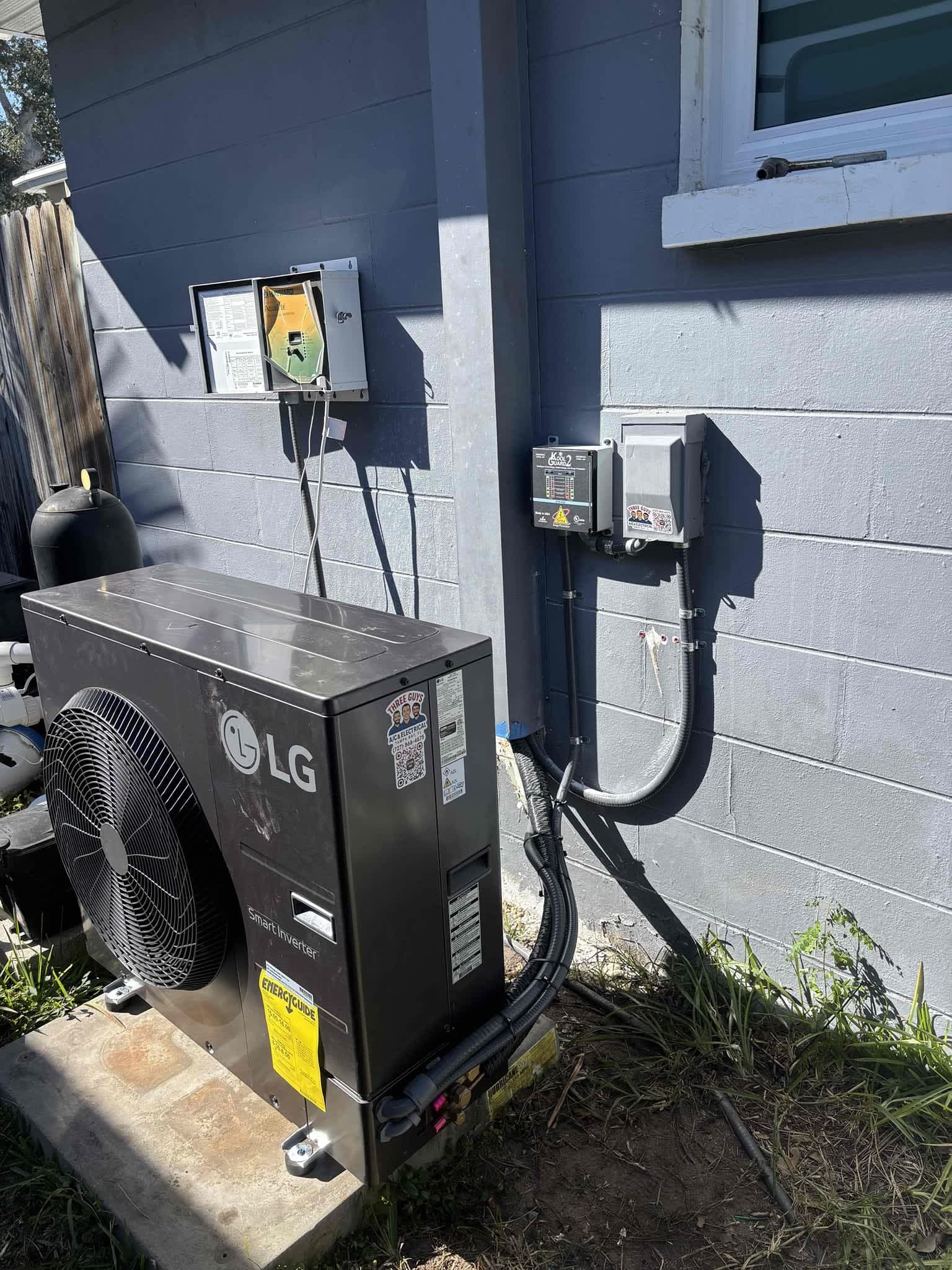 Experience reliable and professional service with Three Guys A/C & Electrical for your outdoor AC installations.