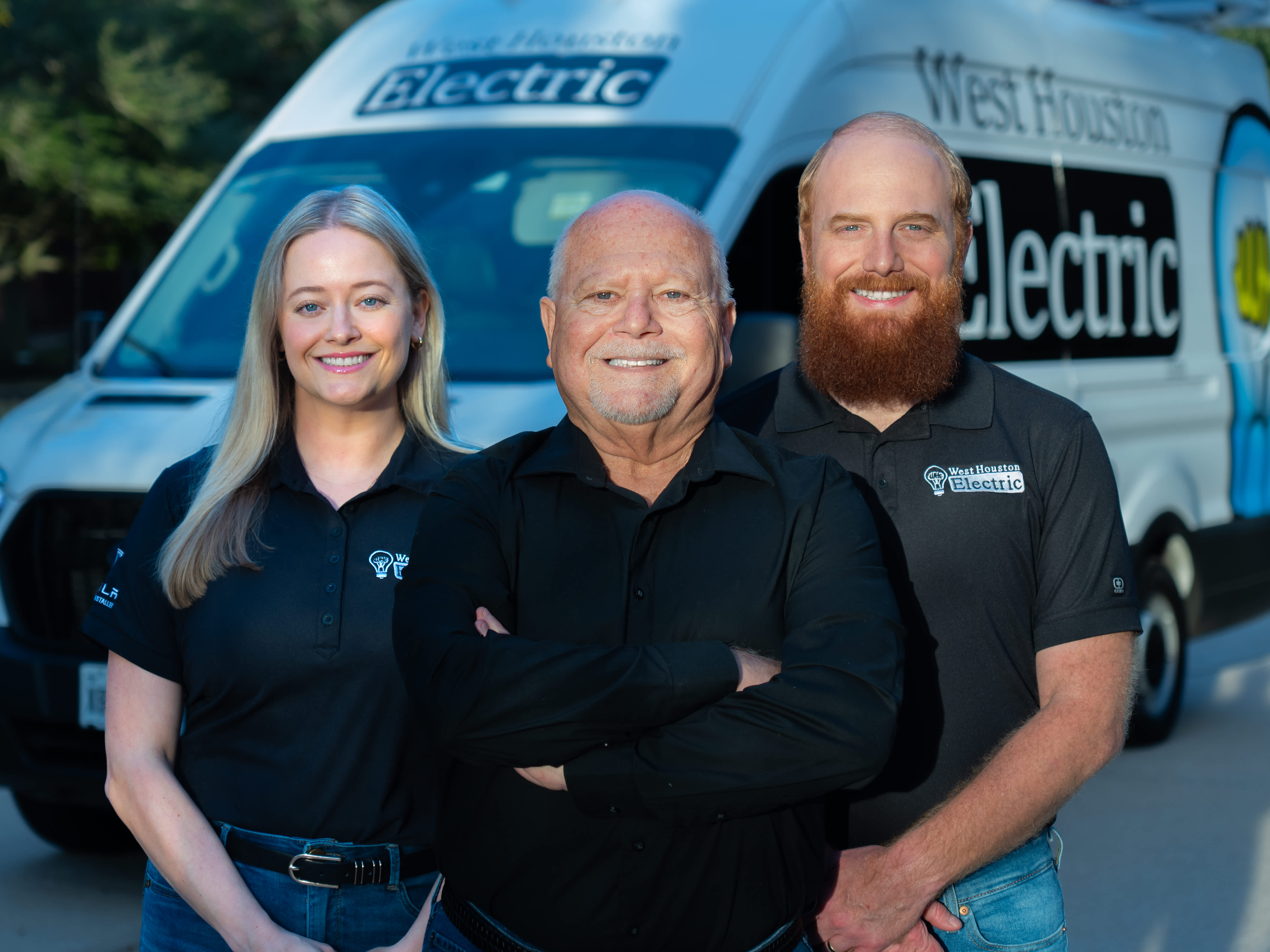 Friendly, professional technicians from West Houston Electric, Inc. ready to deliver reliable on-site service with approachable, customer-focused care.