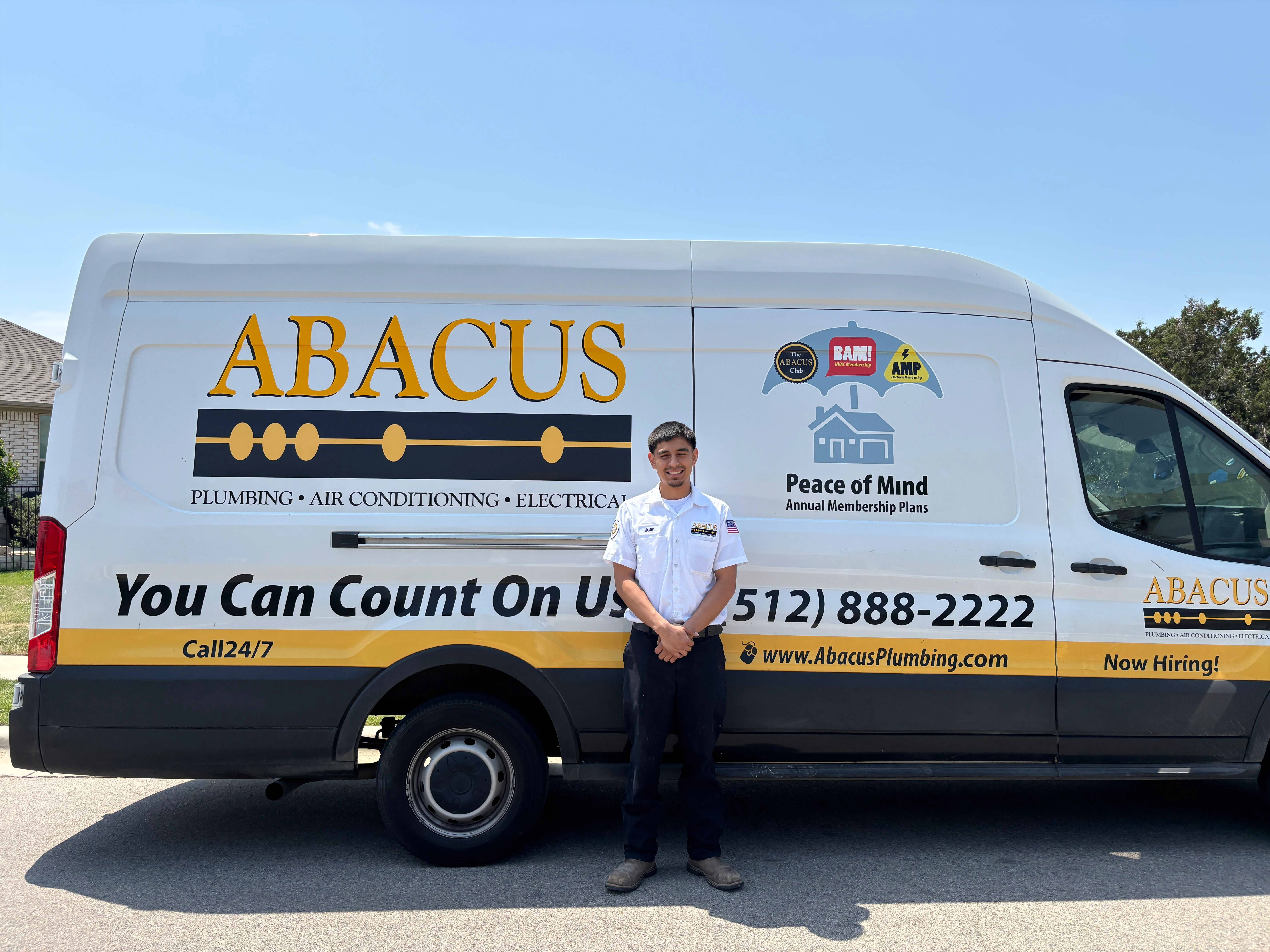 Friendly, professional technicians at Abacus Plumbing, Air Conditioning, & Electrical deliver dependable service backed by clear branding and fast response.