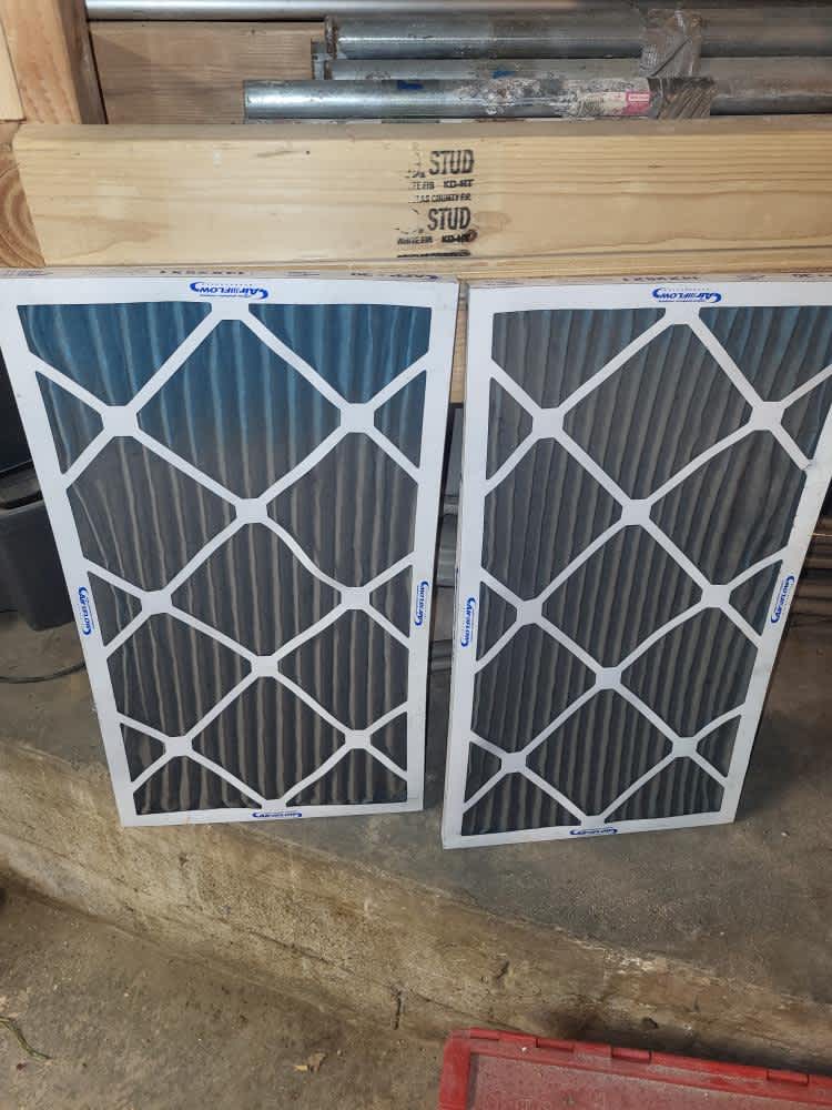 Freshly replaced air filters highlight Boehmer Heating & Cooling's commitment to cleaner indoor air and reliable routine maintenance.