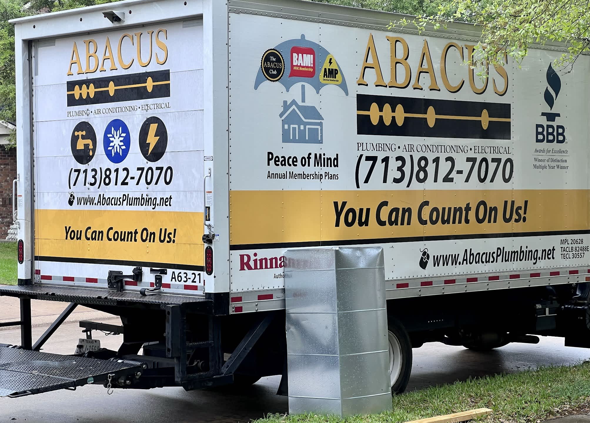 Reliable service and clear branding show how Abacus Plumbing, Air Conditioning & Electrical brings trustworthy, professional care to your home.