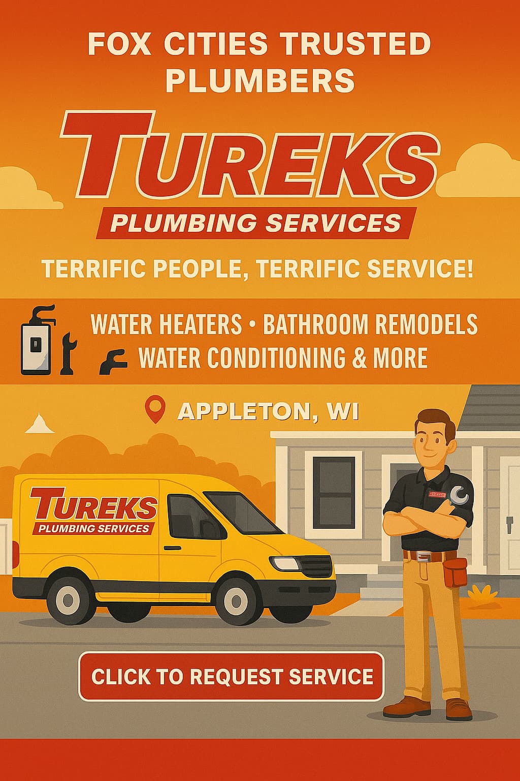Trust Tureks Plumbing Services for terrific people and outstanding service in Appleton, WI. Click to request service!