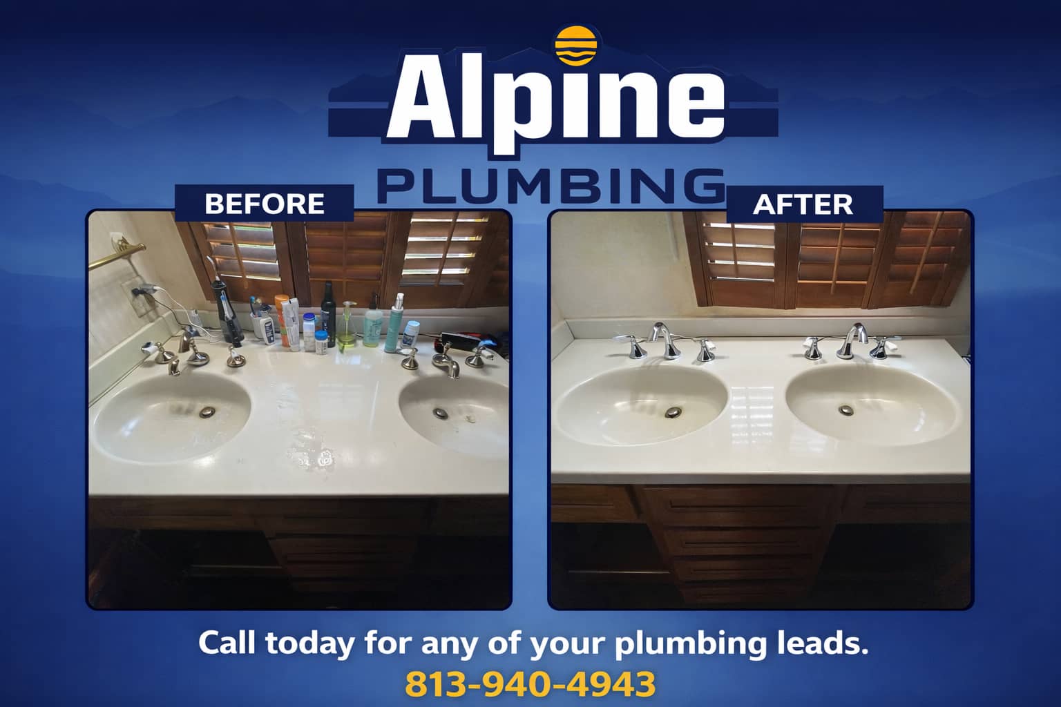 Witness the transformation with Alpine Plumbing's expert touch, ensuring your sinks are spotless and efficient. Call today for plumbing excellence!
